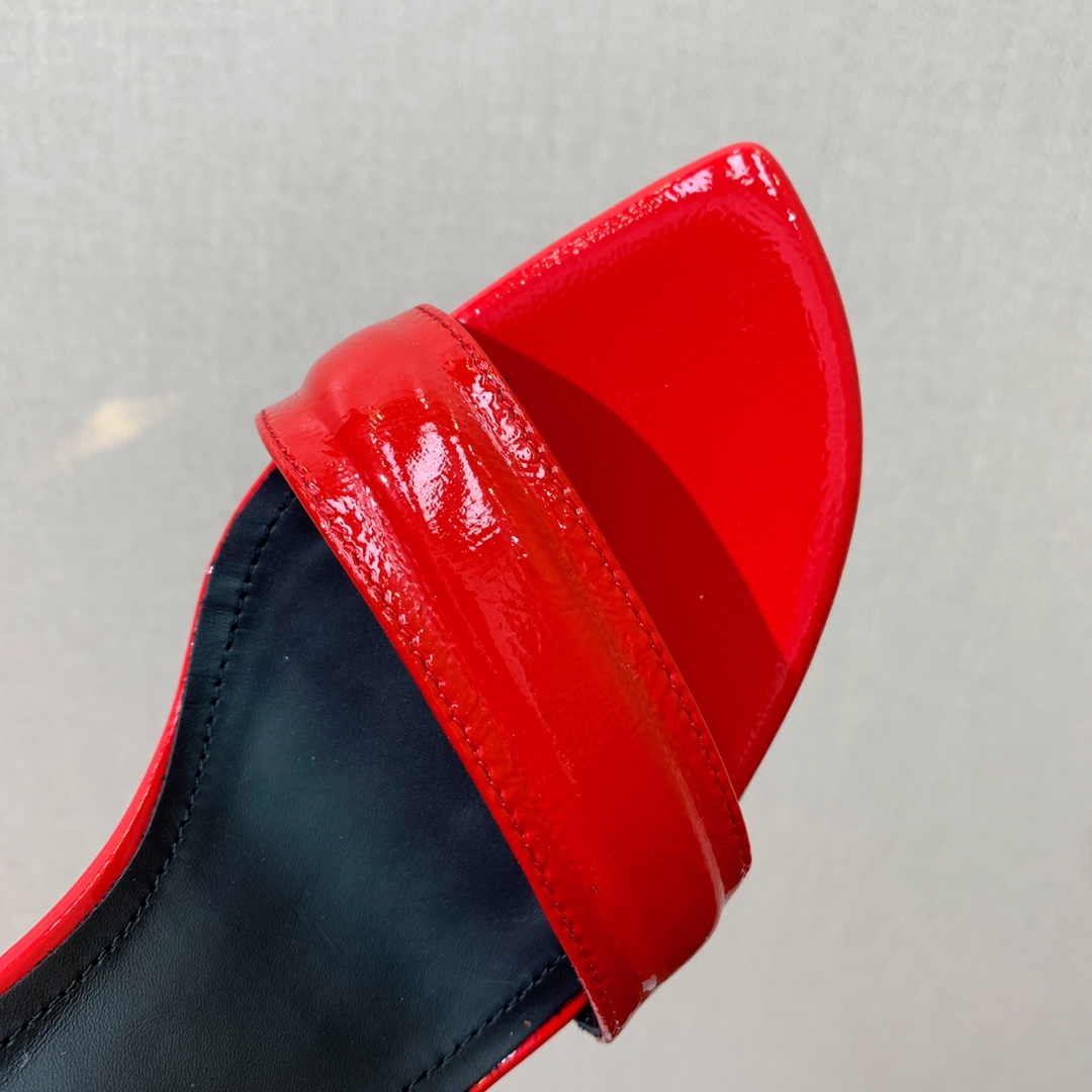 Balmain Moneta Patent Leather Sandals - DopestKickz
