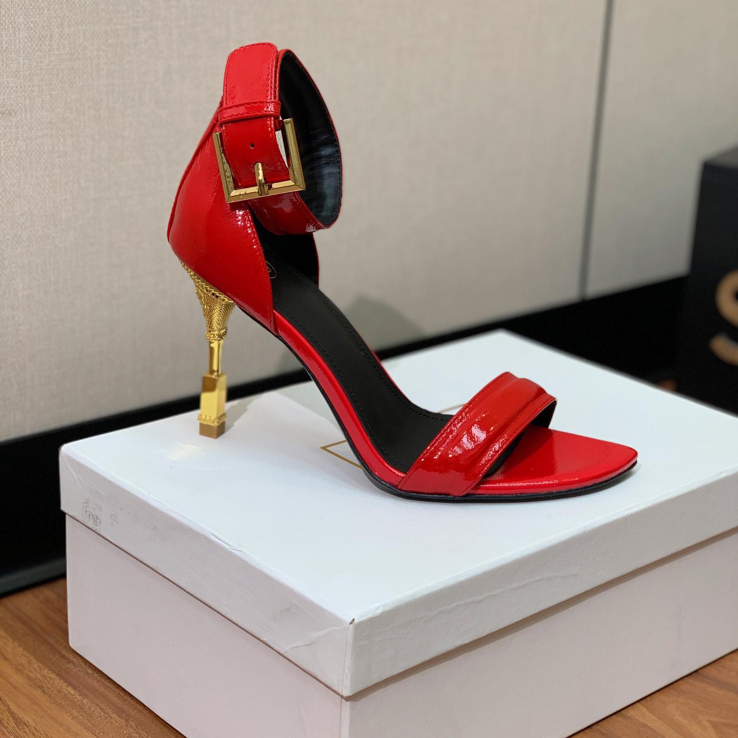 Balmain Moneta Patent Leather Sandals - DopestKickz