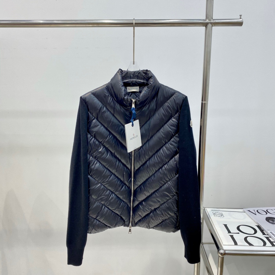 Moncler Panelled Puffer Jacket - DopestKickz