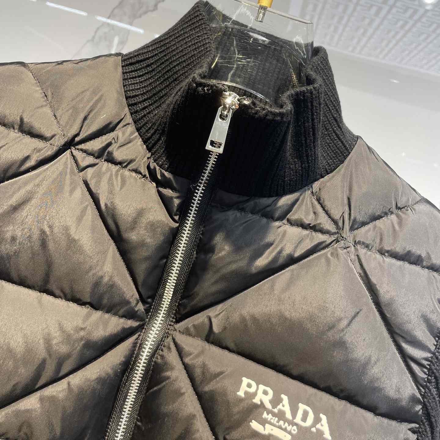 Prada Quilted Re-Nylon And Cashmere Jacket - DopestKickz