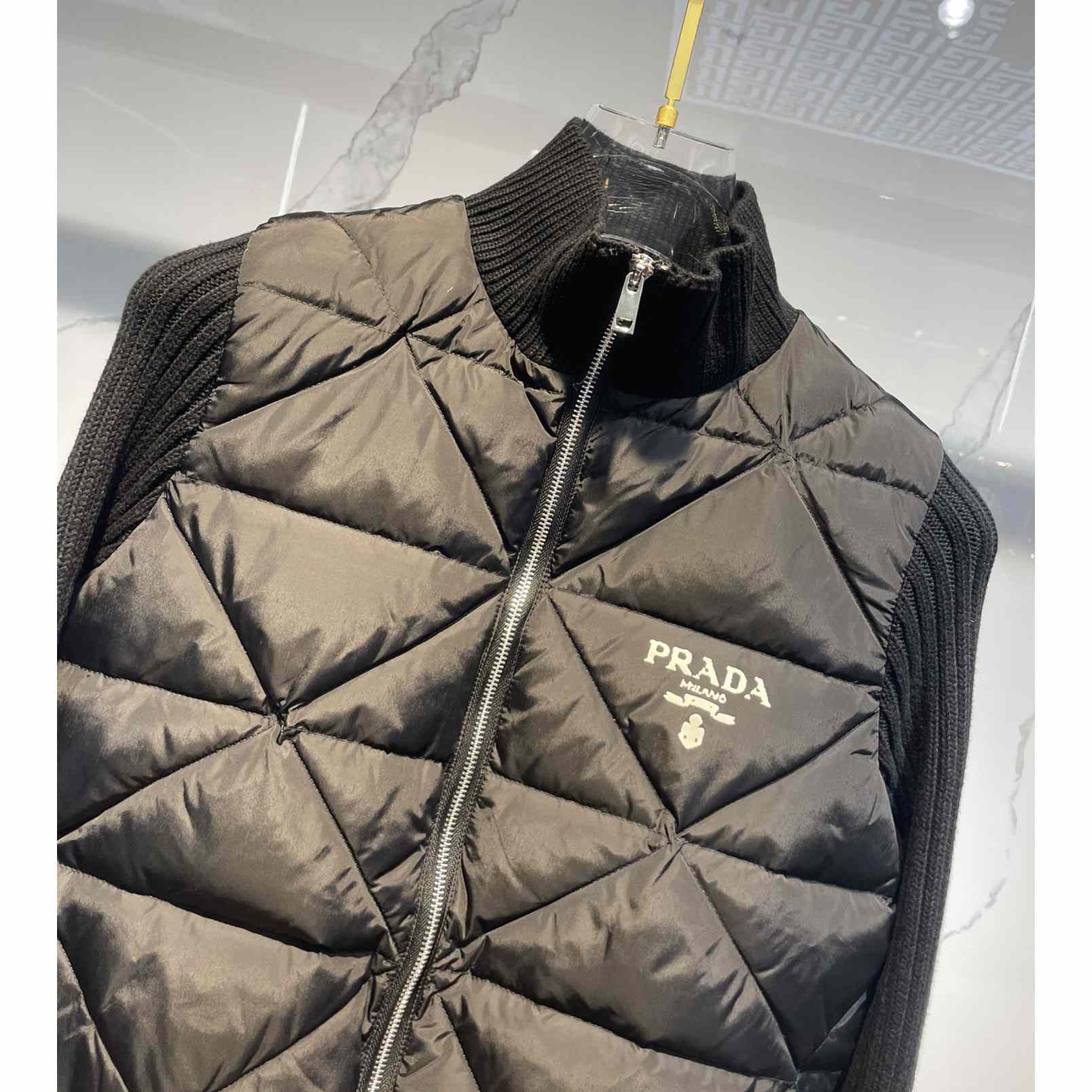 Prada Quilted Re-Nylon And Cashmere Jacket - DopestKickz