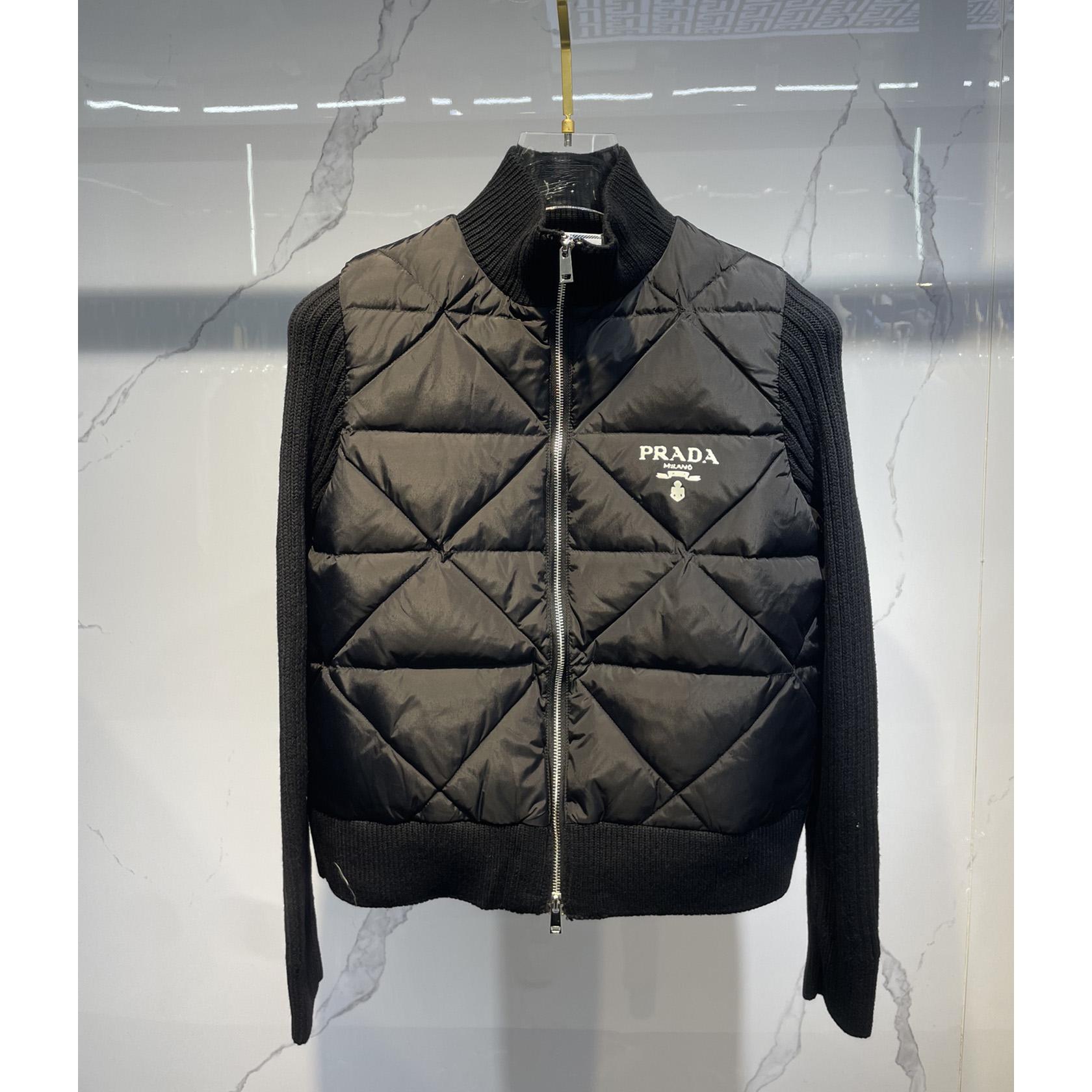 Prada Quilted Re-Nylon And Cashmere Jacket - DopestKickz