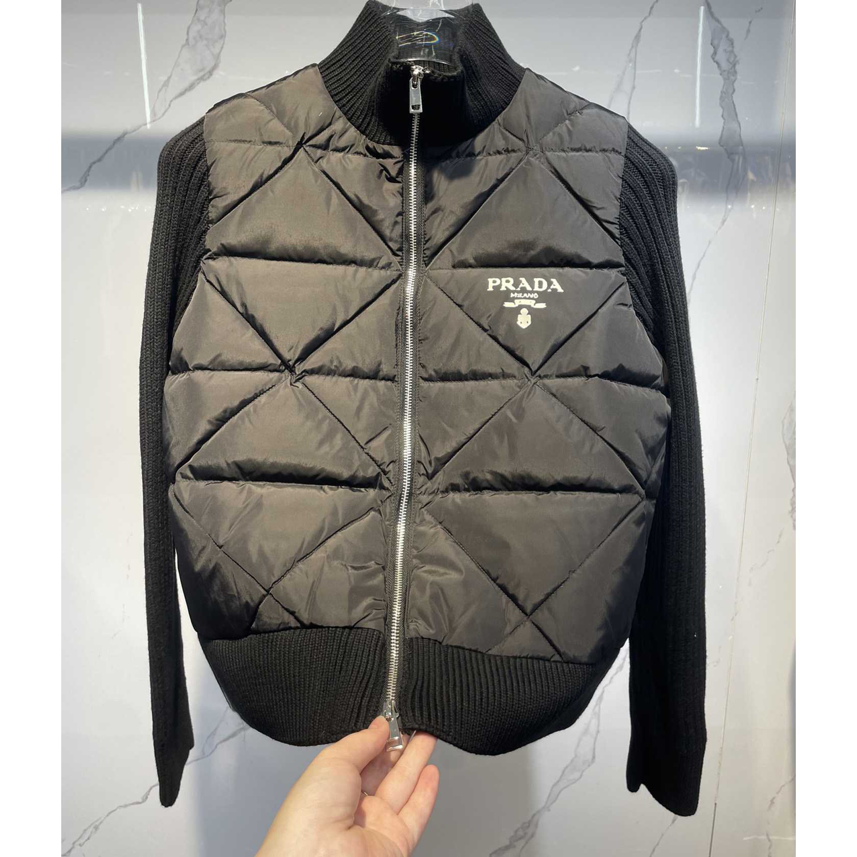 Prada Quilted Re-Nylon And Cashmere Jacket - DopestKickz