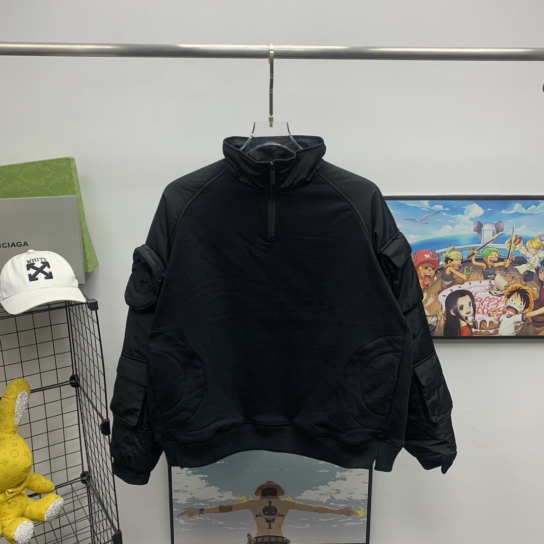 Off White Patch Arr Halfzip Tech Crewn Black No Co - DopestKickz