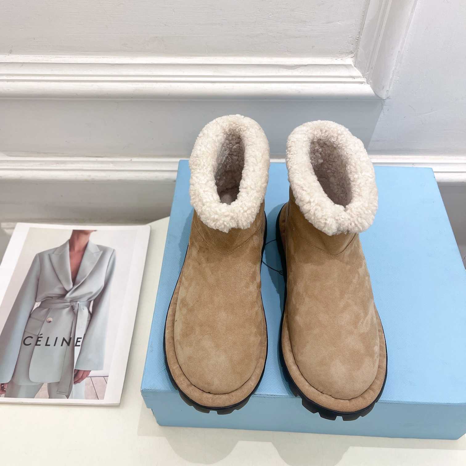 Prada Shearling Booties - DopestKickz