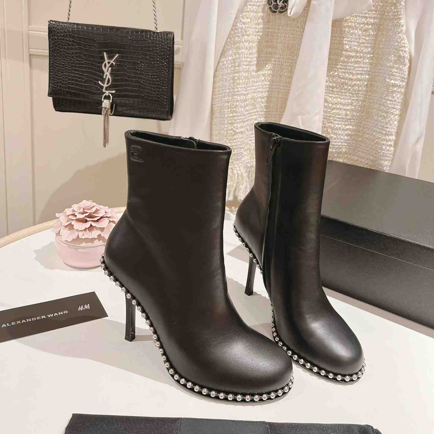 Alexander Wang Nova Round Toe Ankle Boot In Leather - DopestKickz
