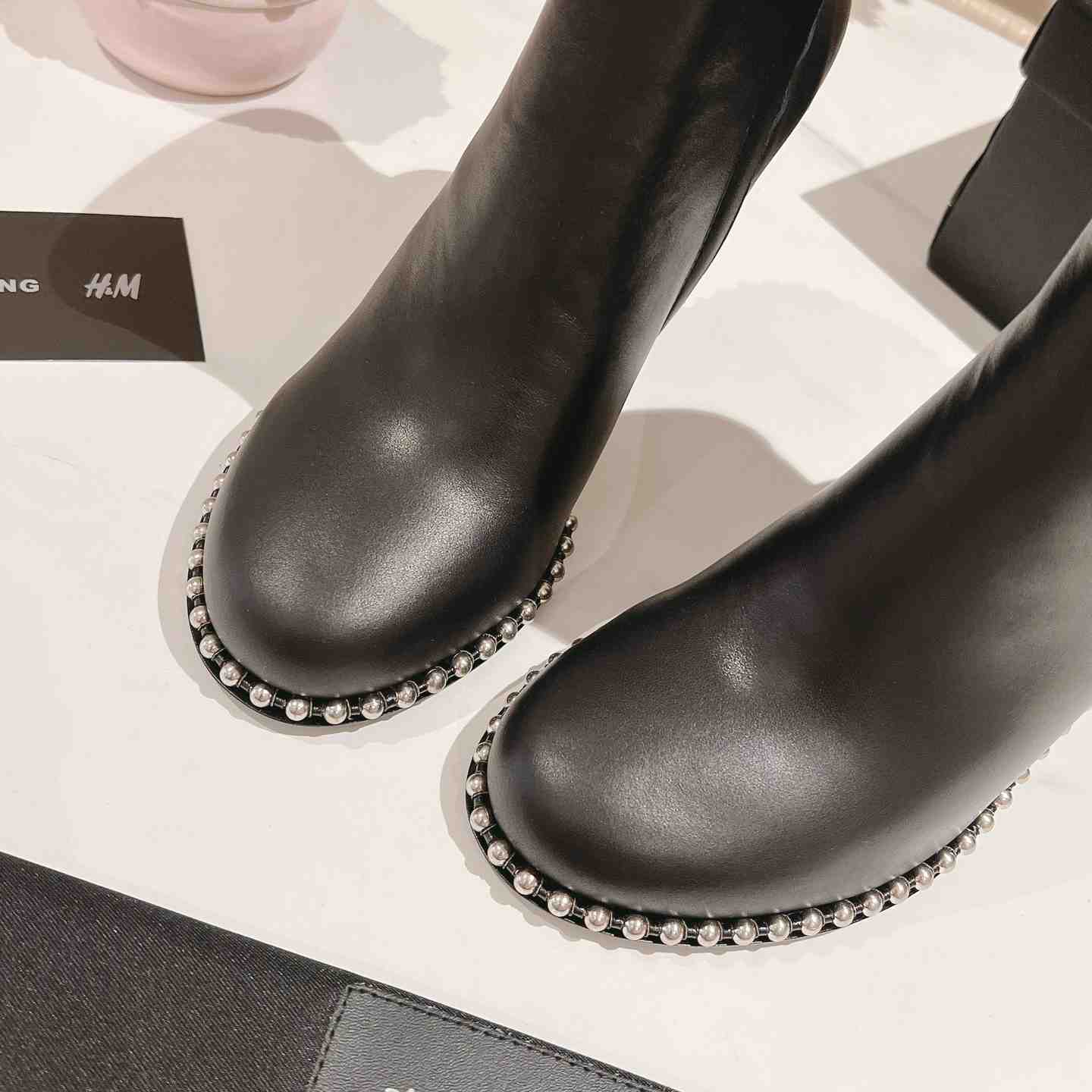 Alexander Wang Nova Round Toe Ankle Boot In Leather - DopestKickz
