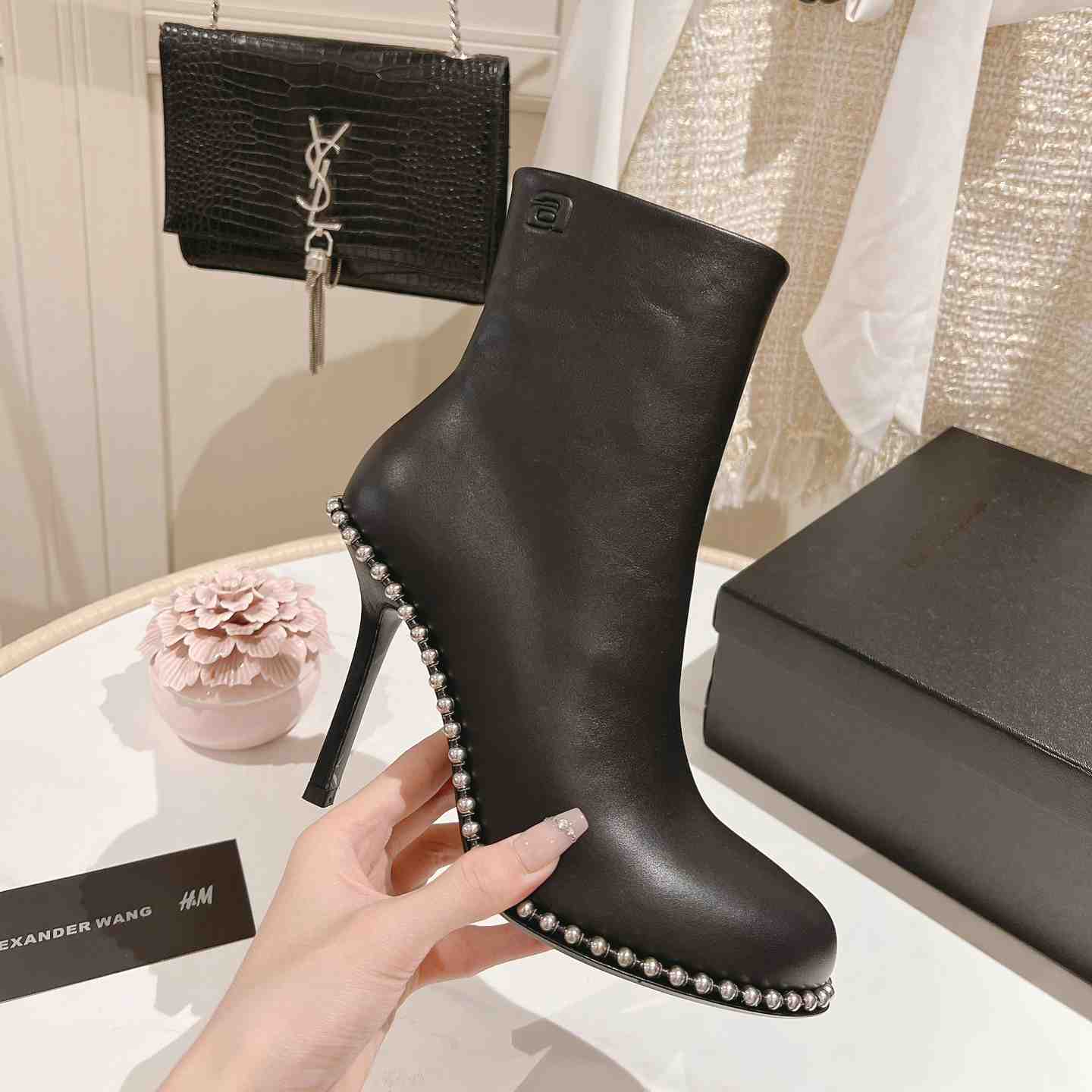 Alexander Wang Nova Round Toe Ankle Boot In Leather - DopestKickz