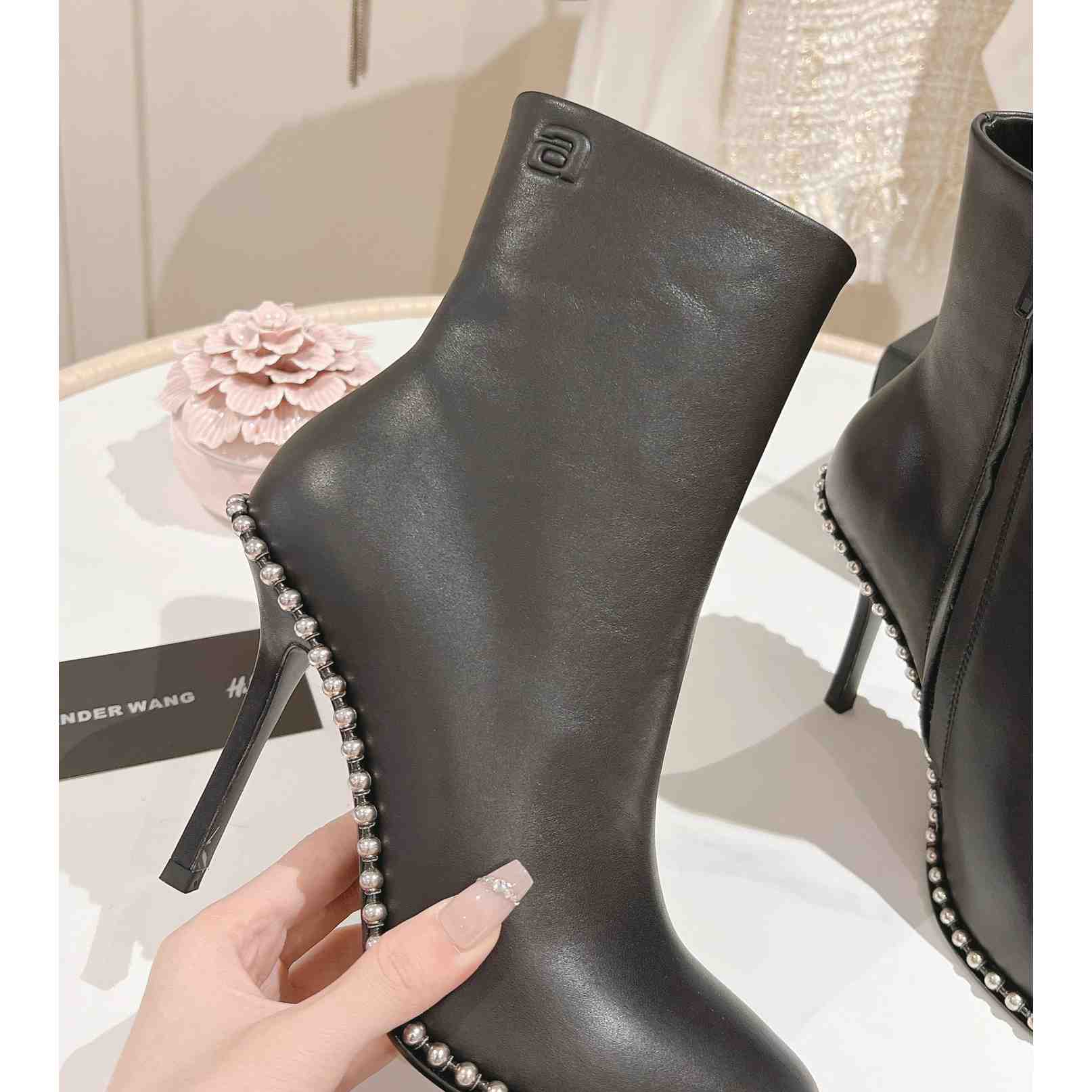Alexander Wang Nova Round Toe Ankle Boot In Leather - DopestKickz