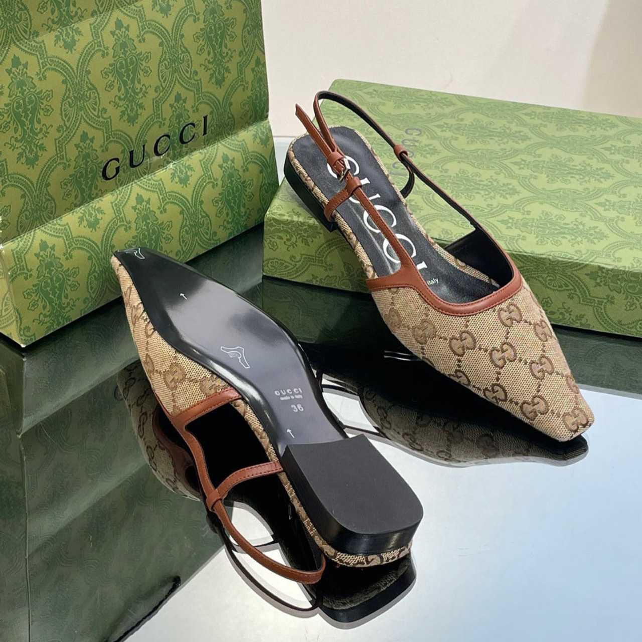Gucci Women's GG Slingback Ballet Flat - DopestKickz
