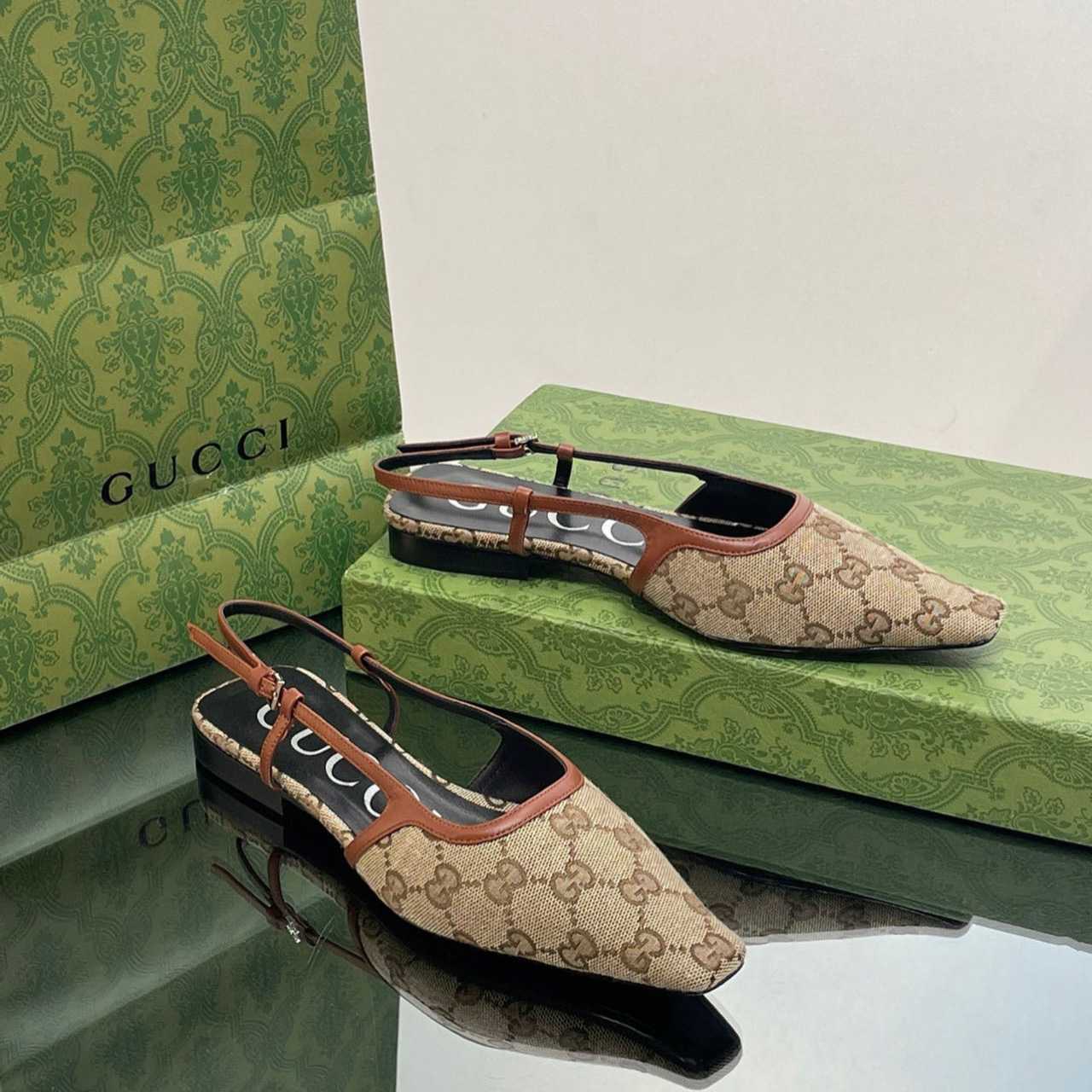 Gucci Women's GG Slingback Ballet Flat - DopestKickz