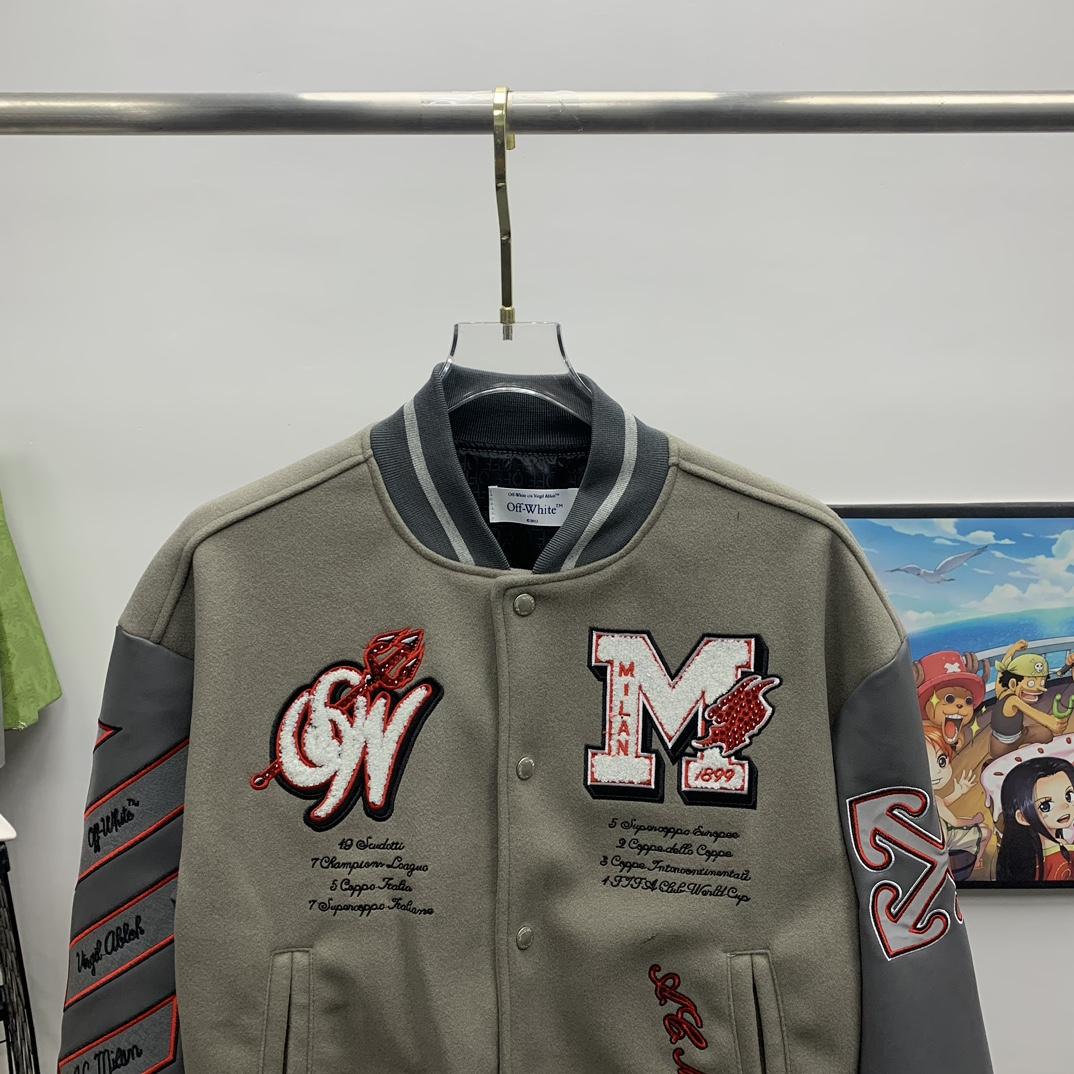 Off White C/O Ac Milan Logo Varsity - DopestKickz