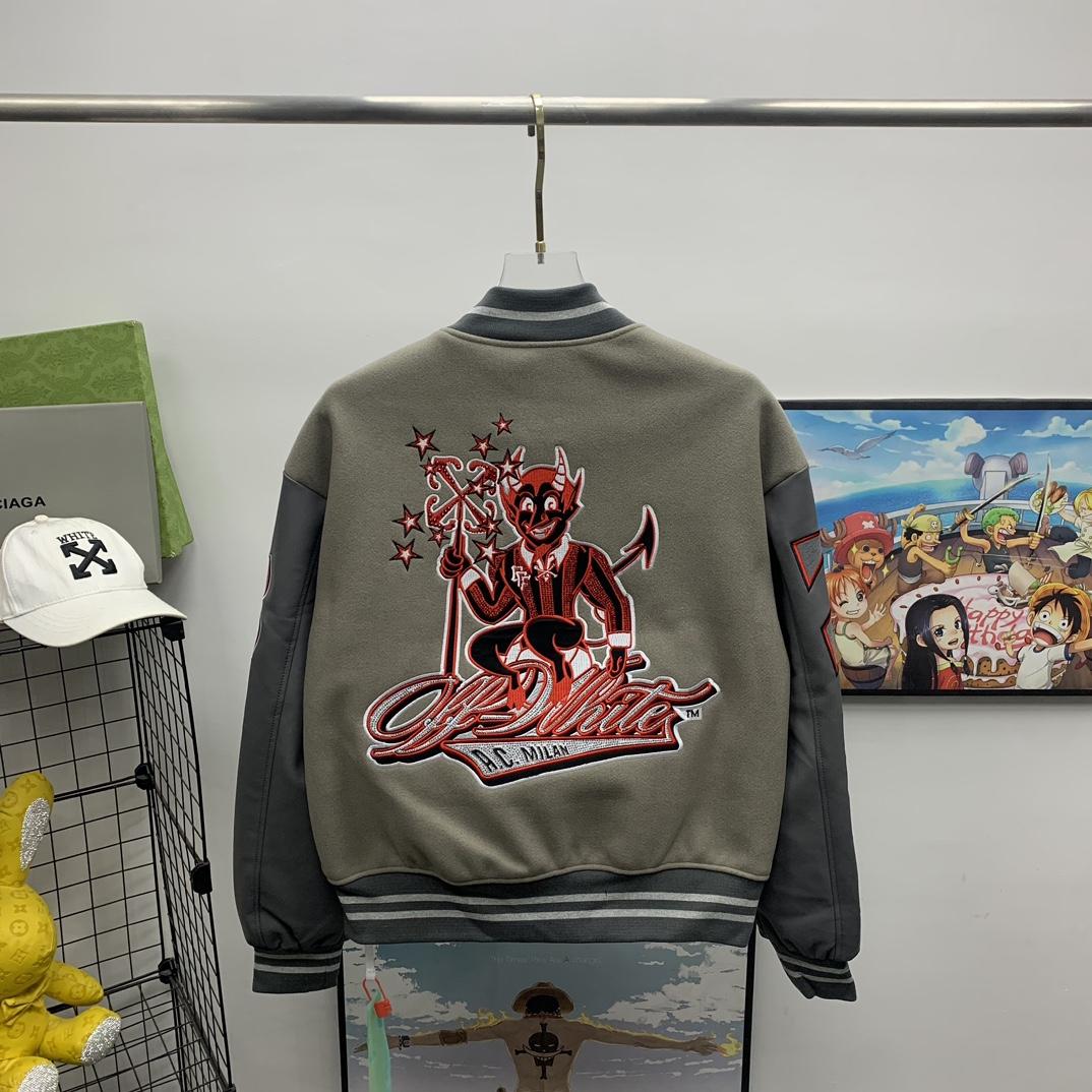 Off White C/O Ac Milan Logo Varsity - DopestKickz