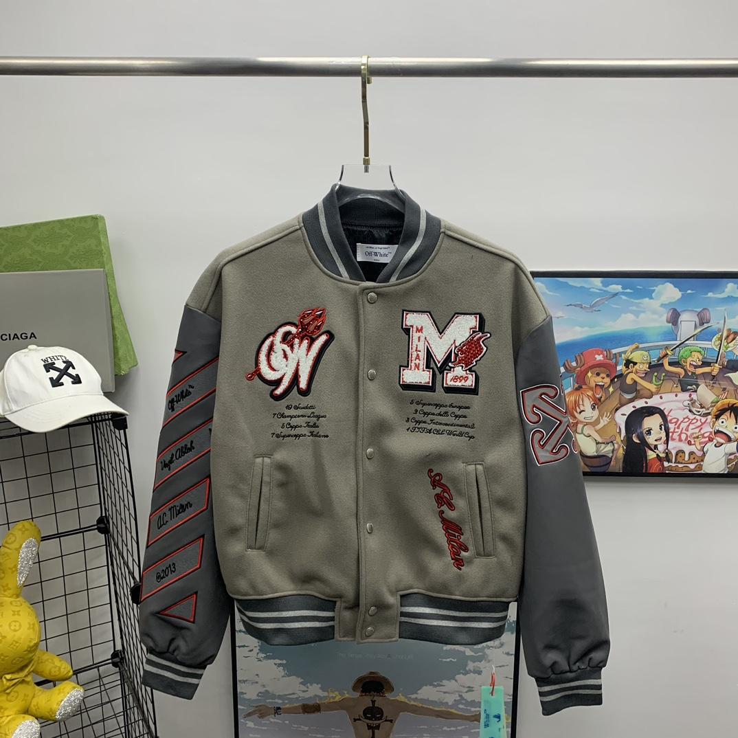 Off White C/O Ac Milan Logo Varsity - DopestKickz