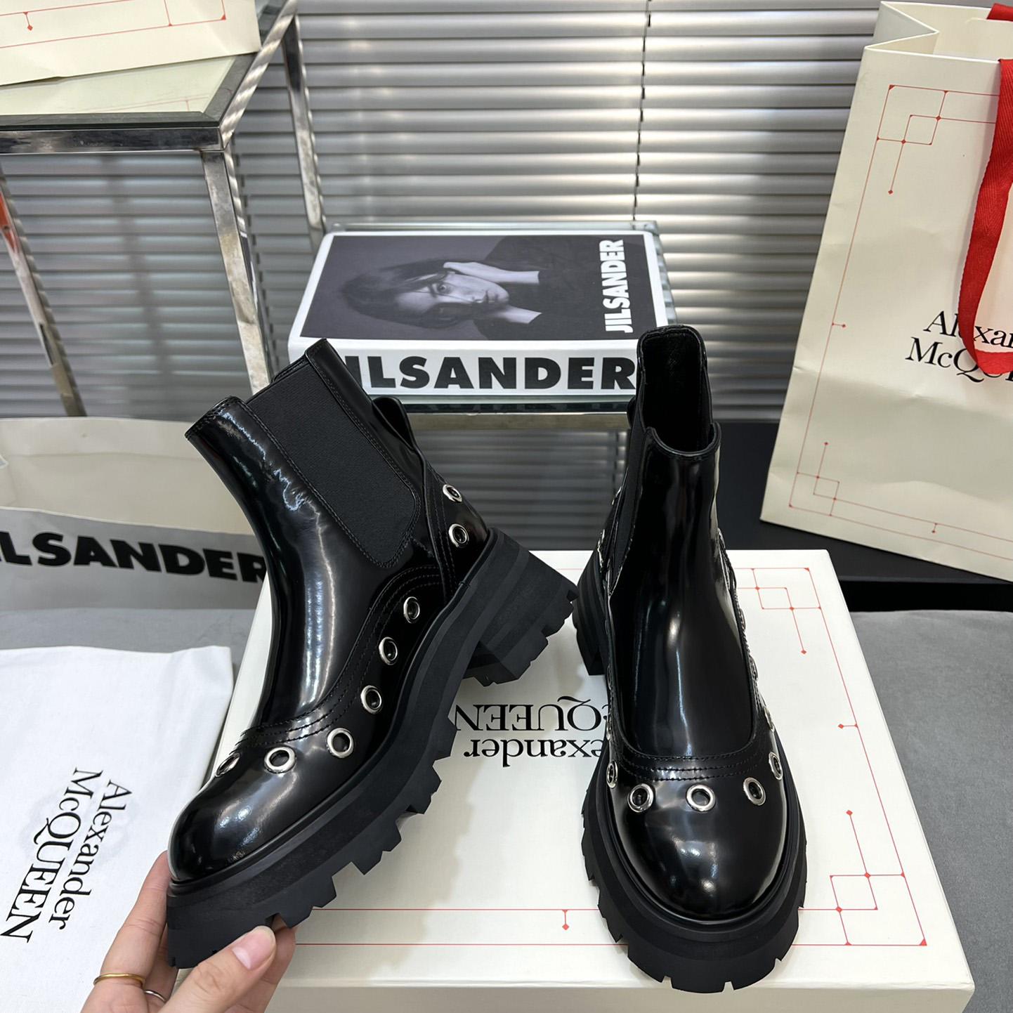 Alexander Mcqueen Stud Embellishment Ankle Boots - DopestKickz