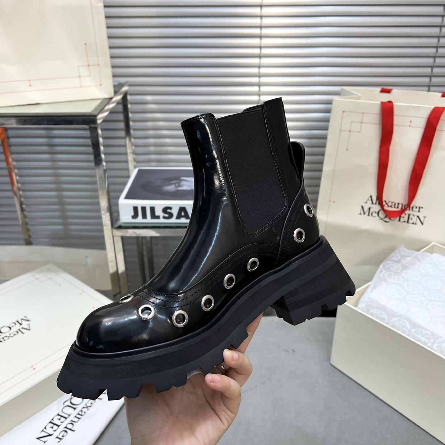 Alexander Mcqueen Stud Embellishment Ankle Boots - DopestKickz