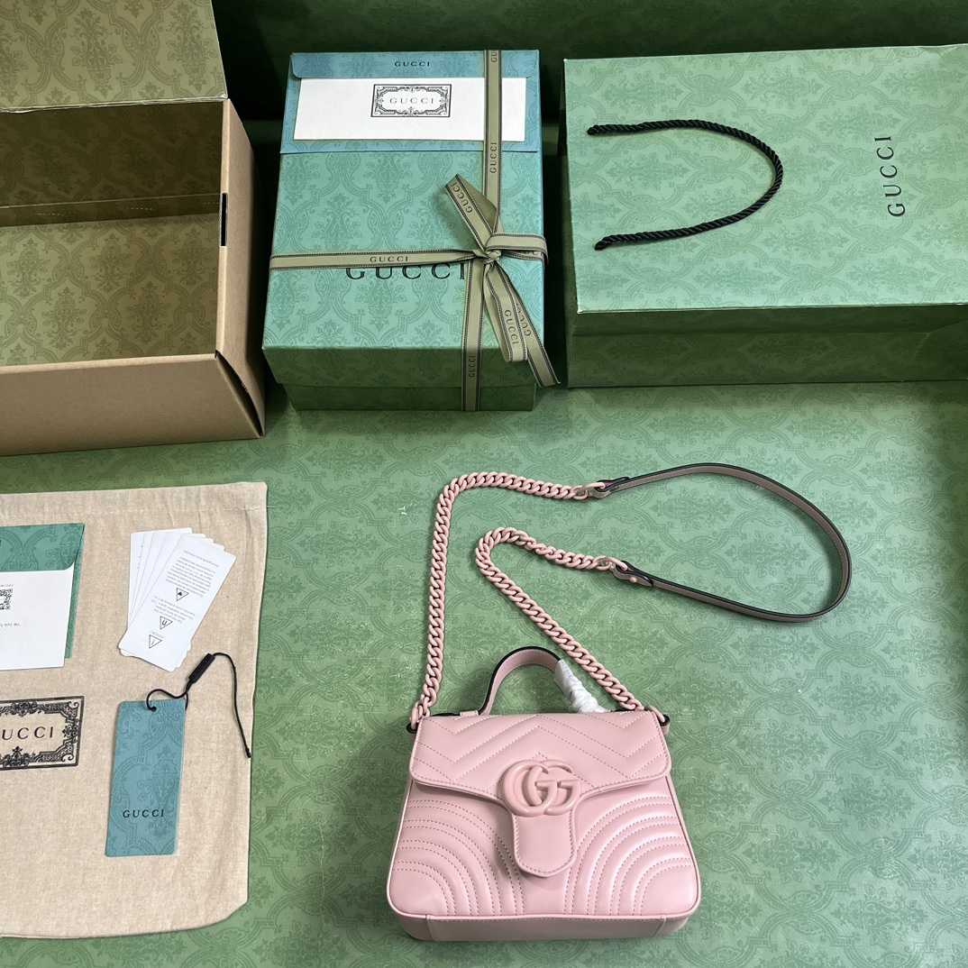 Gucci GG Marmont Mini Top Handle Bag(21-15.5-8cm) - DopestKickz