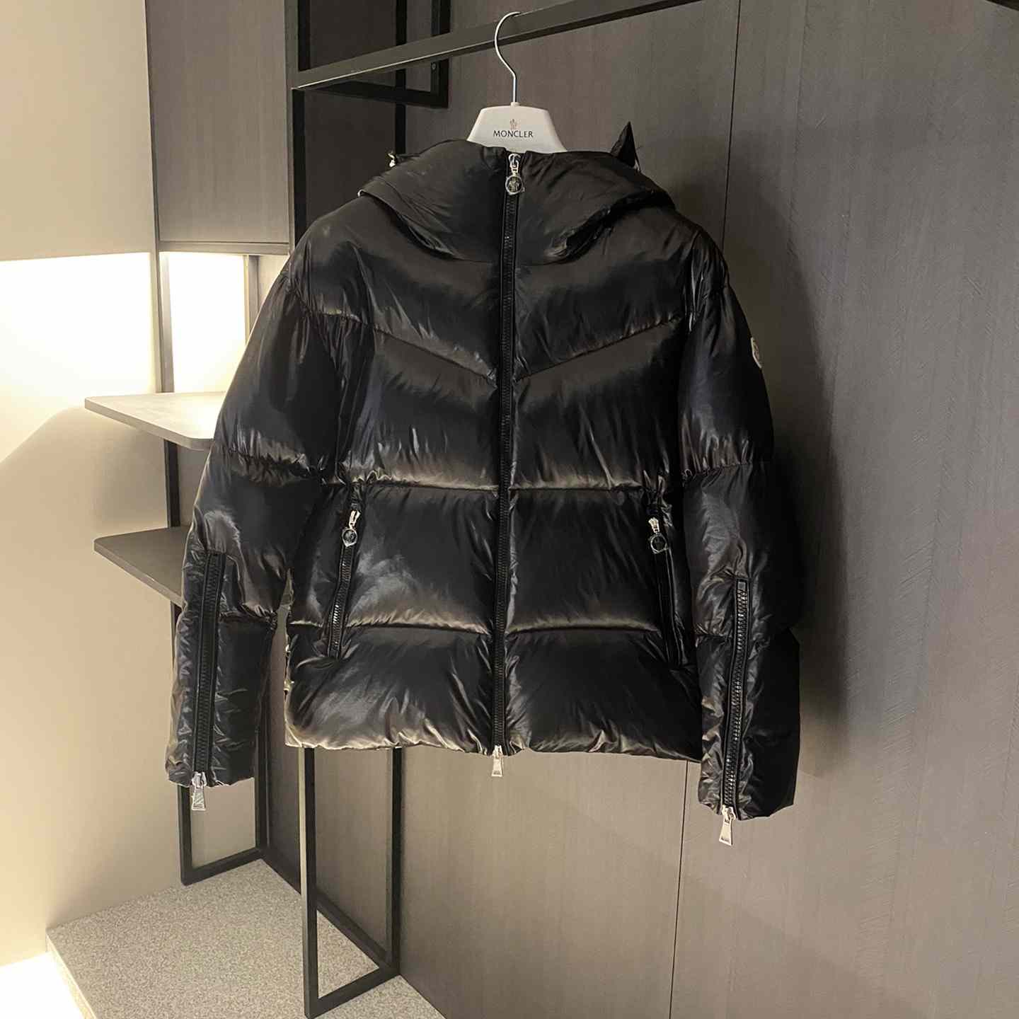 Moncler Huppe Short Down Jacket - DopestKickz