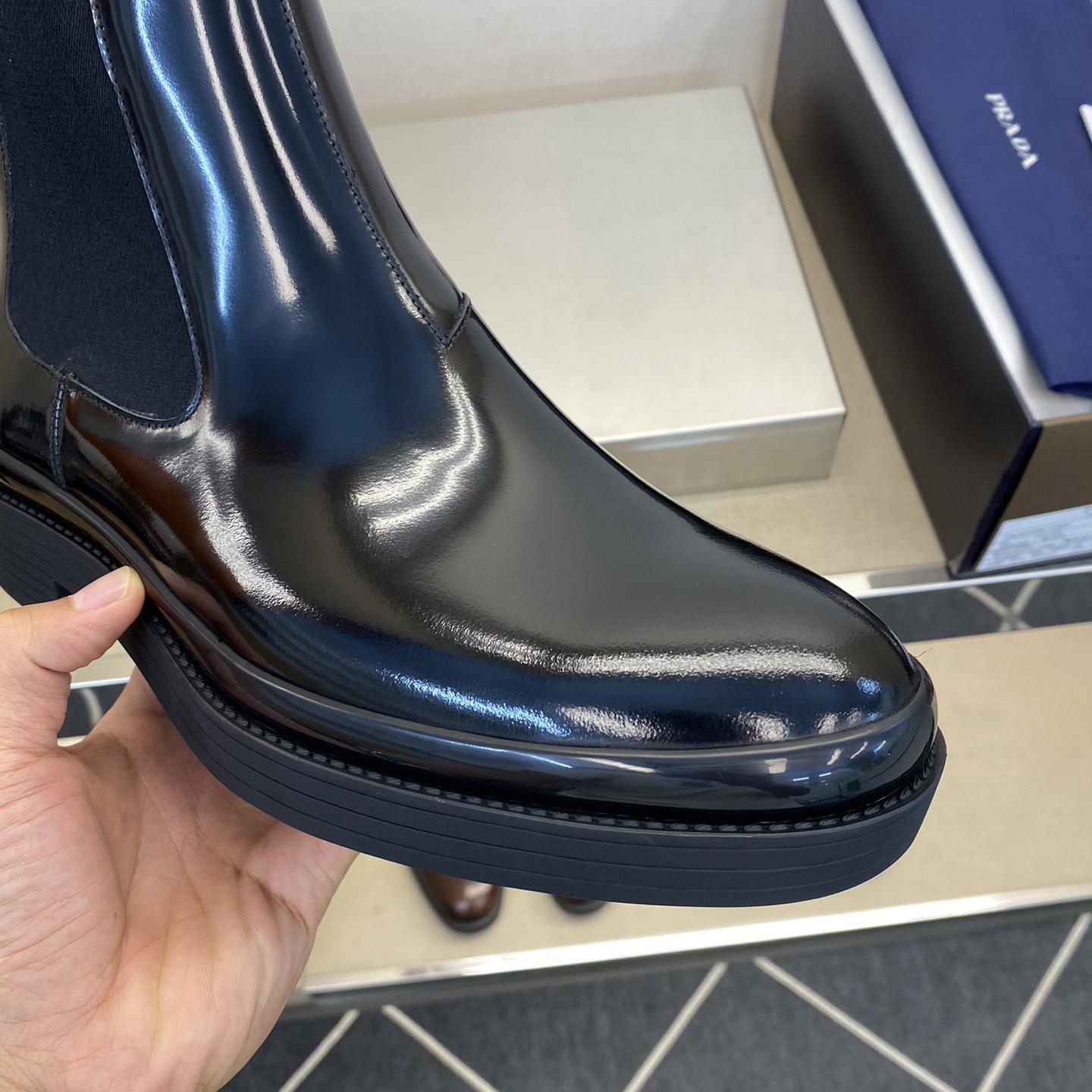 Prada Brushed Leather Chelsea Boots - DopestKickz