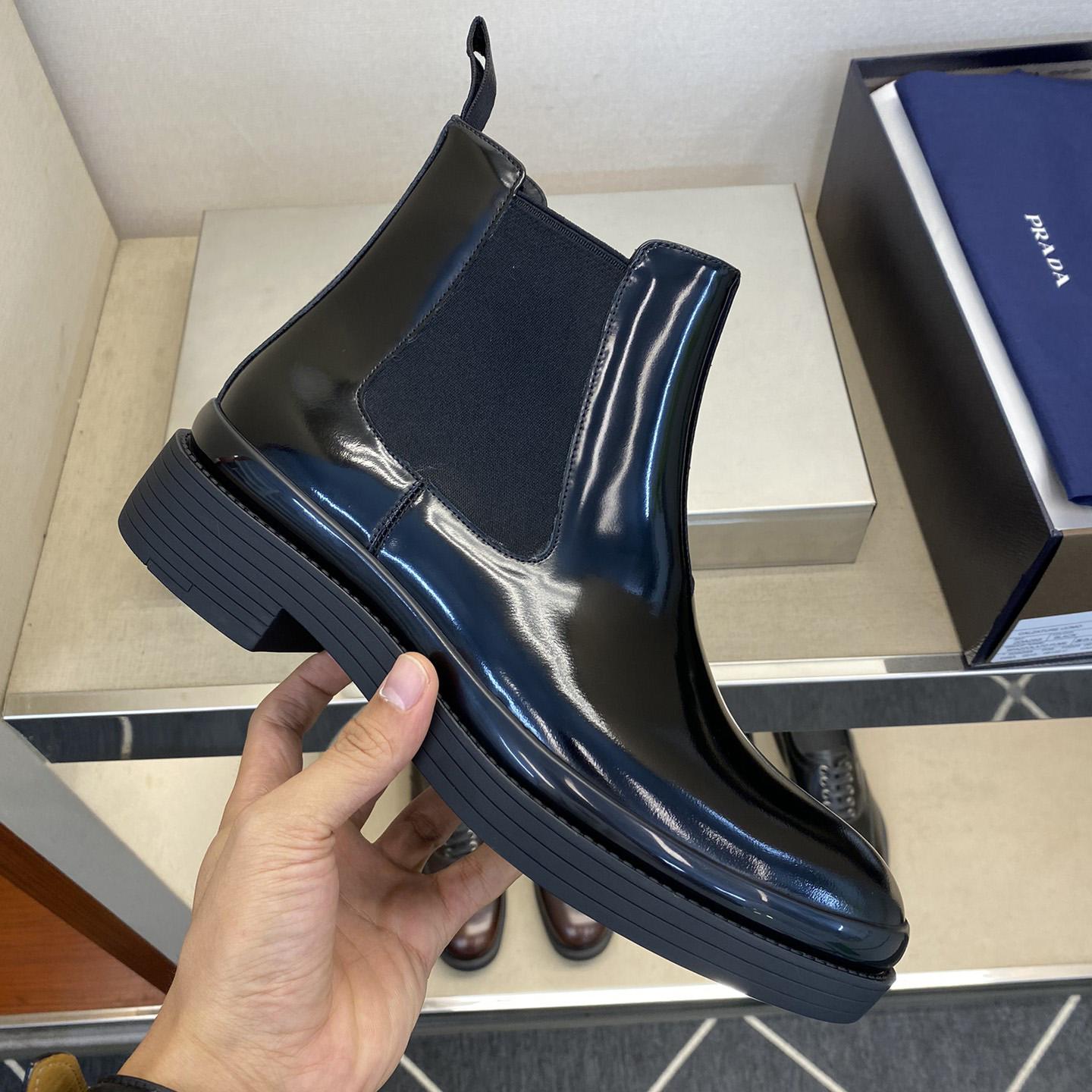 Prada Brushed Leather Chelsea Boots - DopestKickz