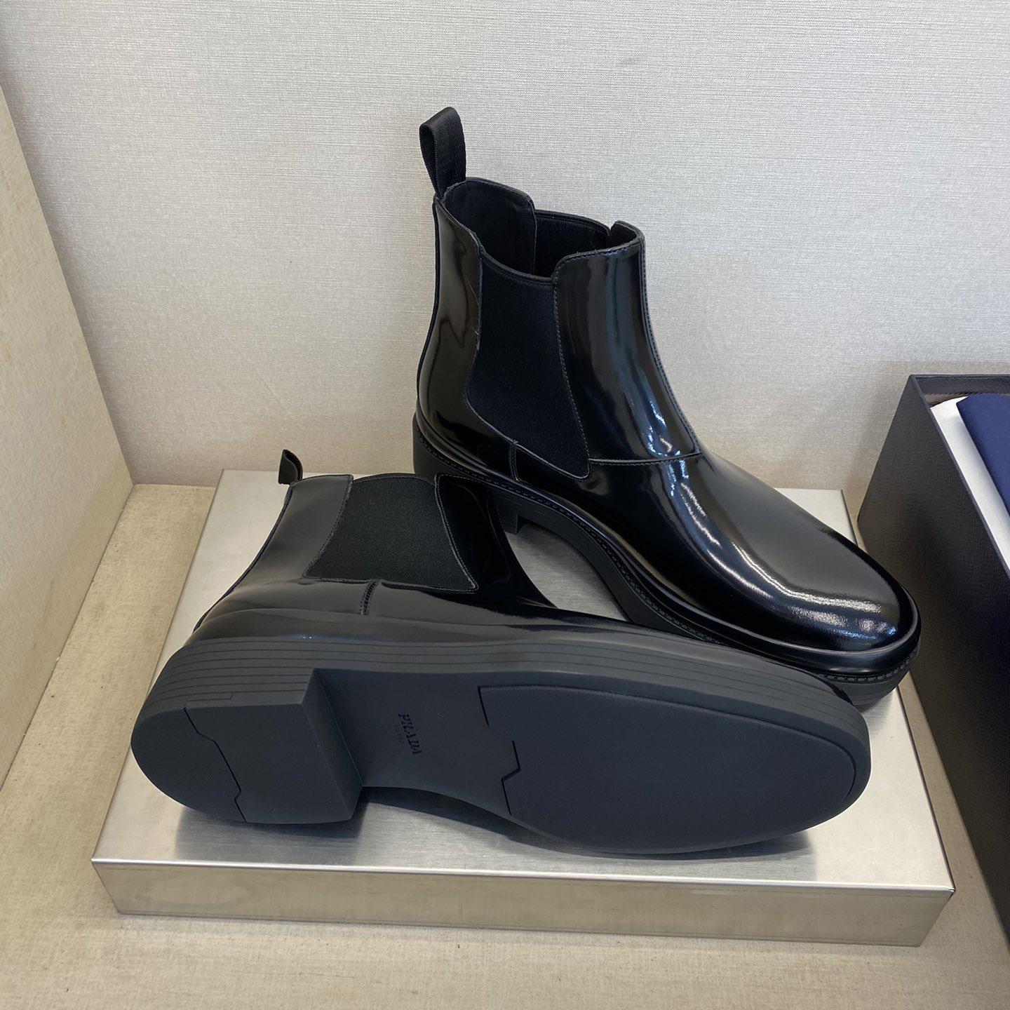 Prada Brushed Leather Chelsea Boots - DopestKickz