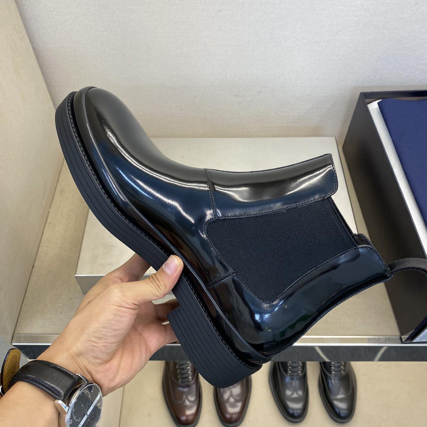 Prada Brushed Leather Chelsea Boots - DopestKickz