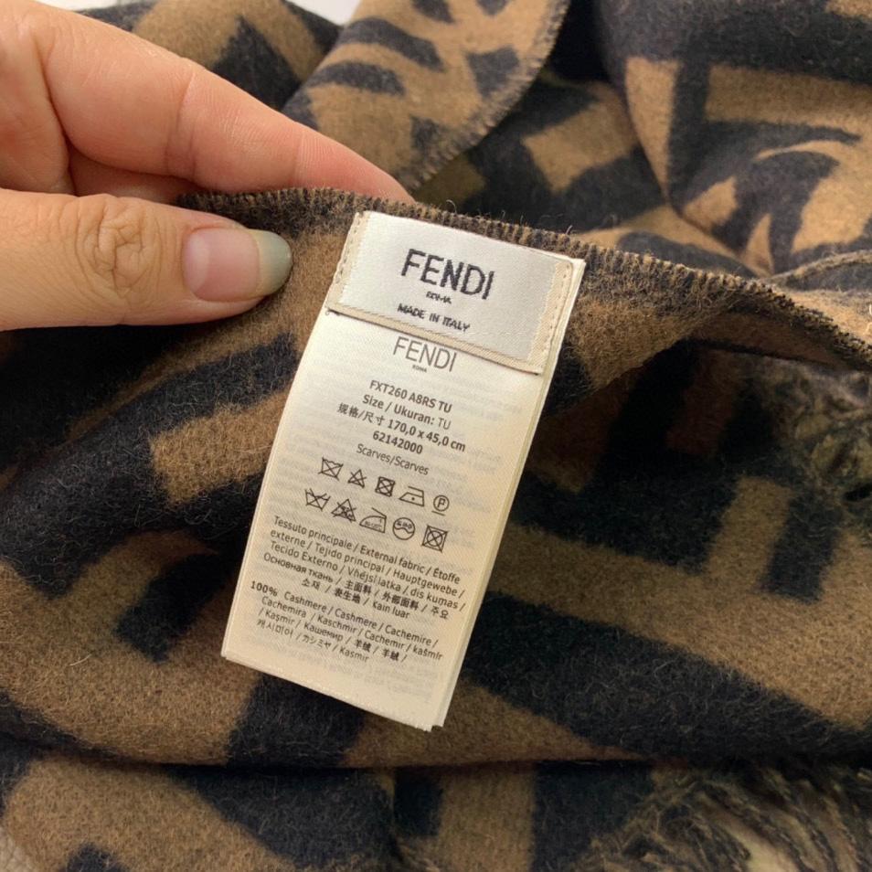 Fendi Brown Cashmere Scarf - DopestKickz