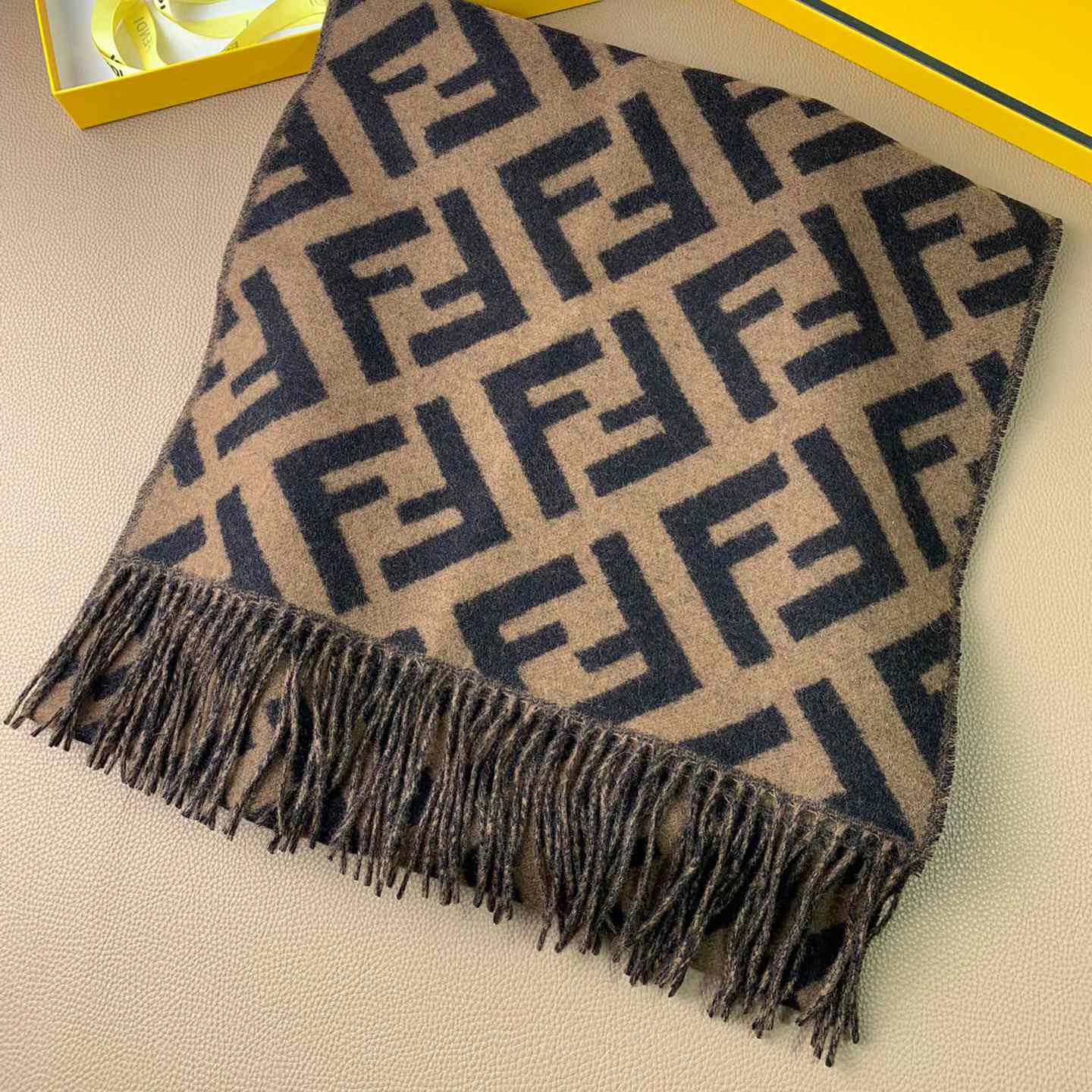 Fendi Brown Cashmere Scarf - DopestKickz