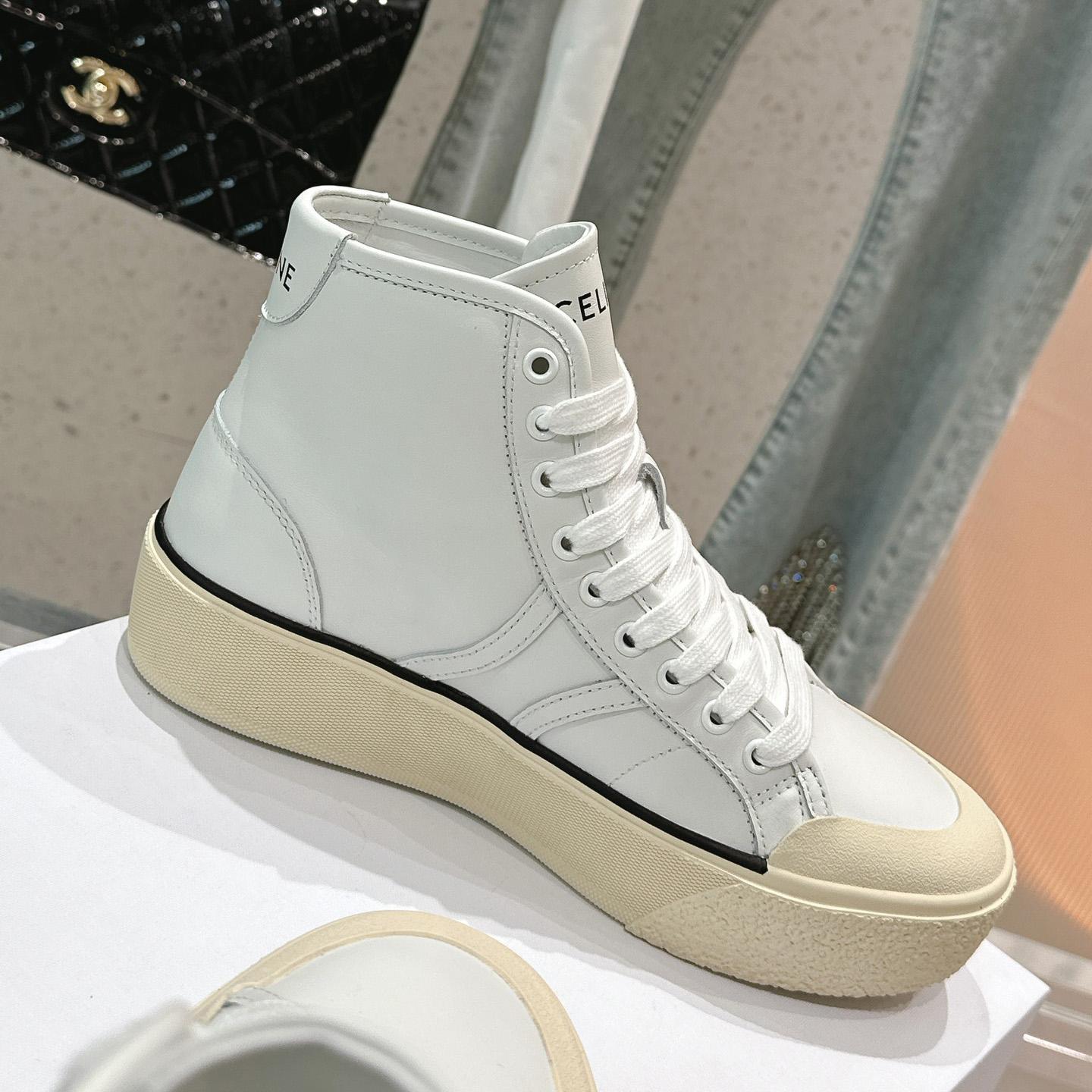 Celine AS-02 Mid Low Lace-up Celine Alan Sneakers With Triomphe Patch In Calfskin - DopestKickz