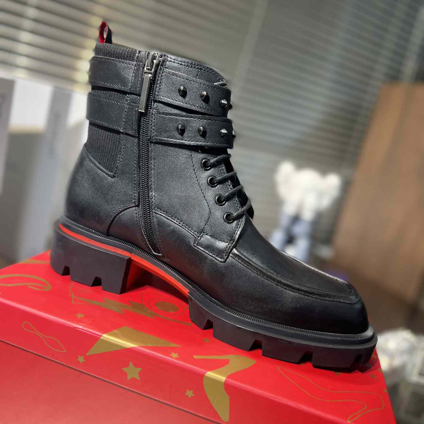 Christian Louboutin Our Fight Apron Toe Combat Boot - DopestKickz