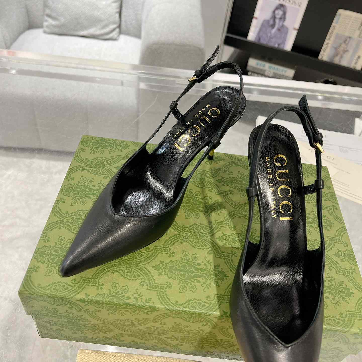 Gucci Women's Slingback Heeled Pump - DopestKickz