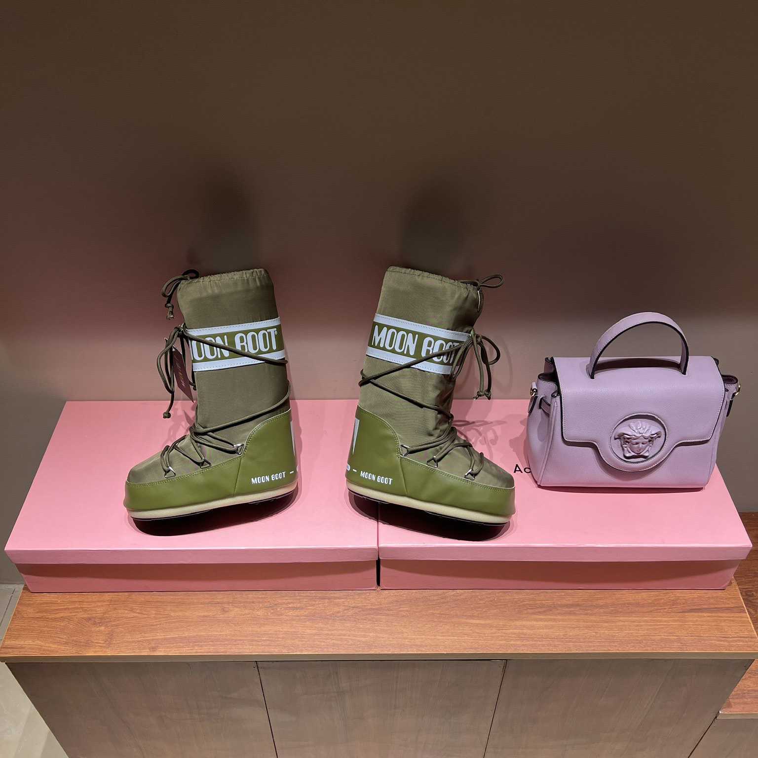 Moon Boot Icon Junior Khaki Nylon Boots - DopestKickz