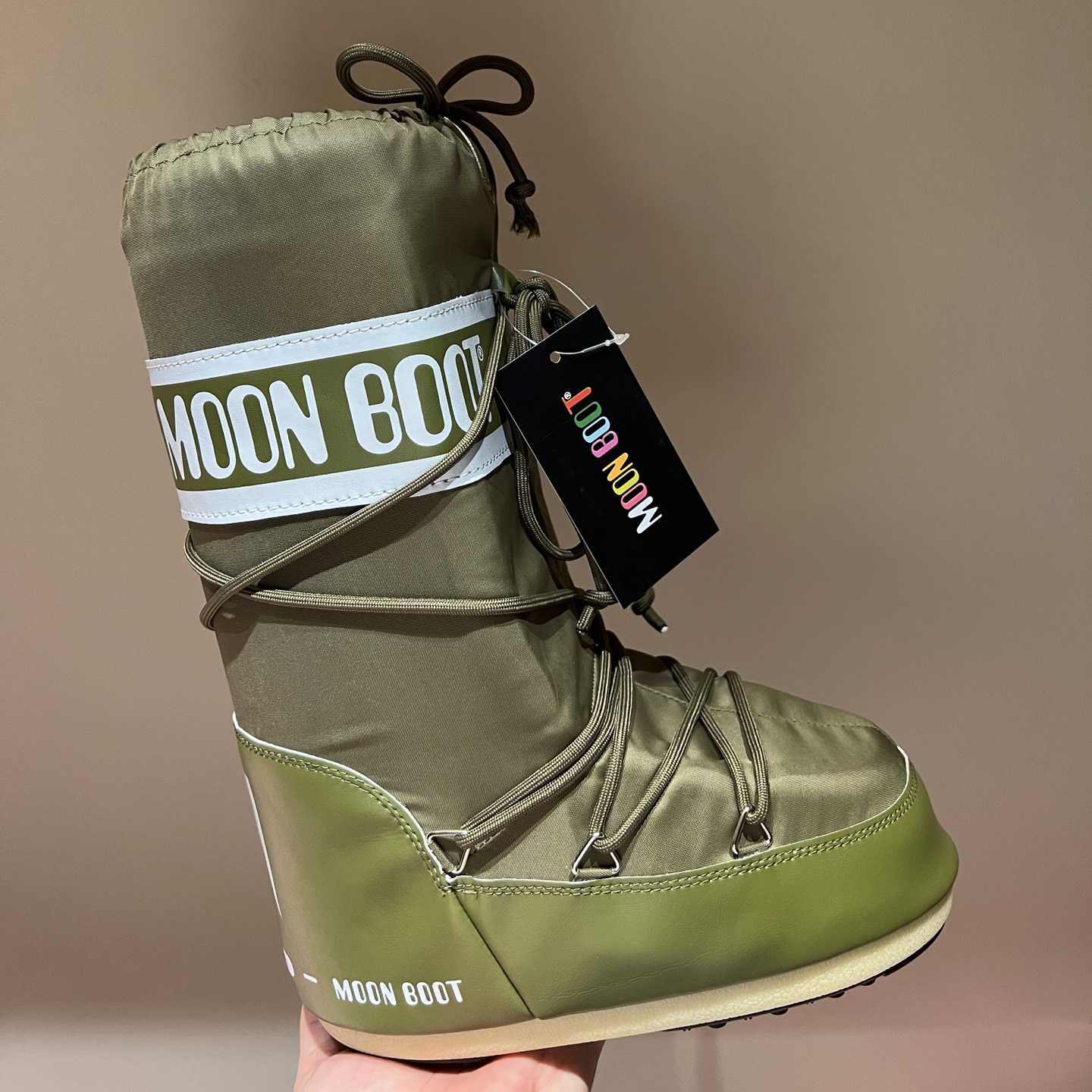 Moon Boot Icon Junior Khaki Nylon Boots - DopestKickz