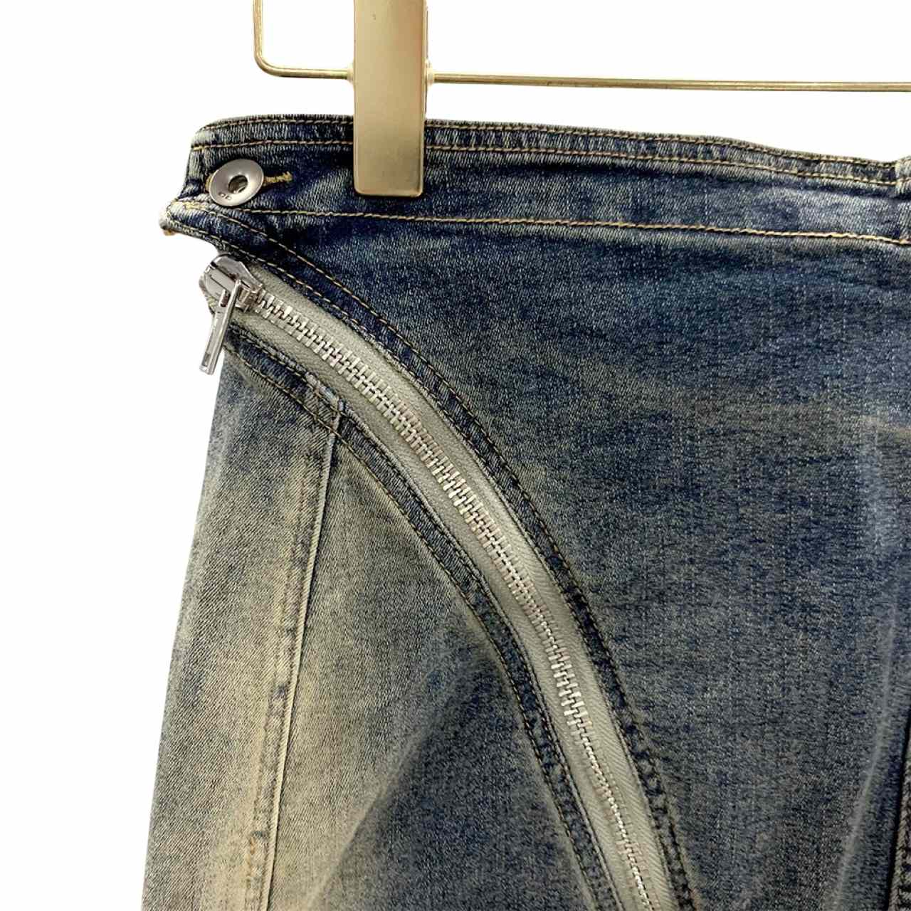 Rick Owens Dégradé denim mini skirt - DopestKickz