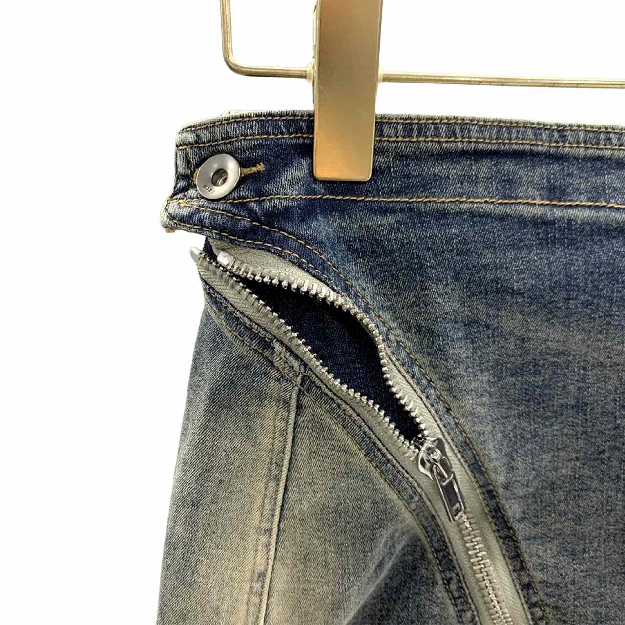 Rick Owens Dégradé denim mini skirt - DopestKickz