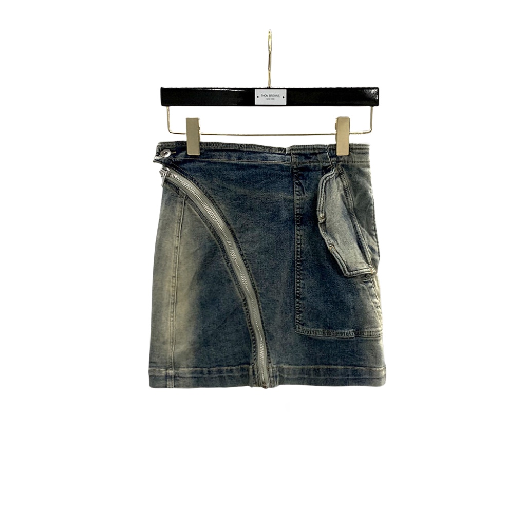 Rick Owens Dégradé denim mini skirt - DopestKickz