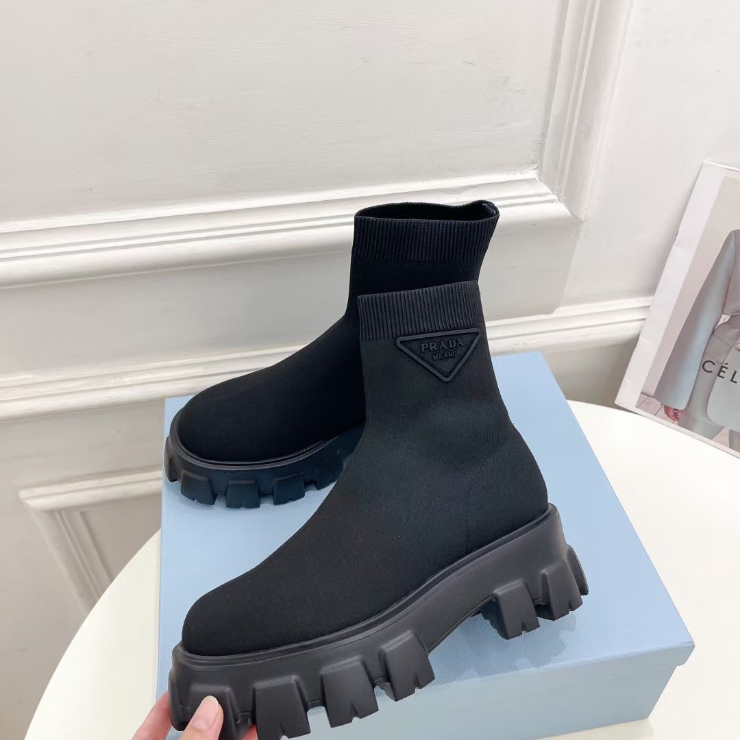 Prada Monolith Knit Booties - DopestKickz
