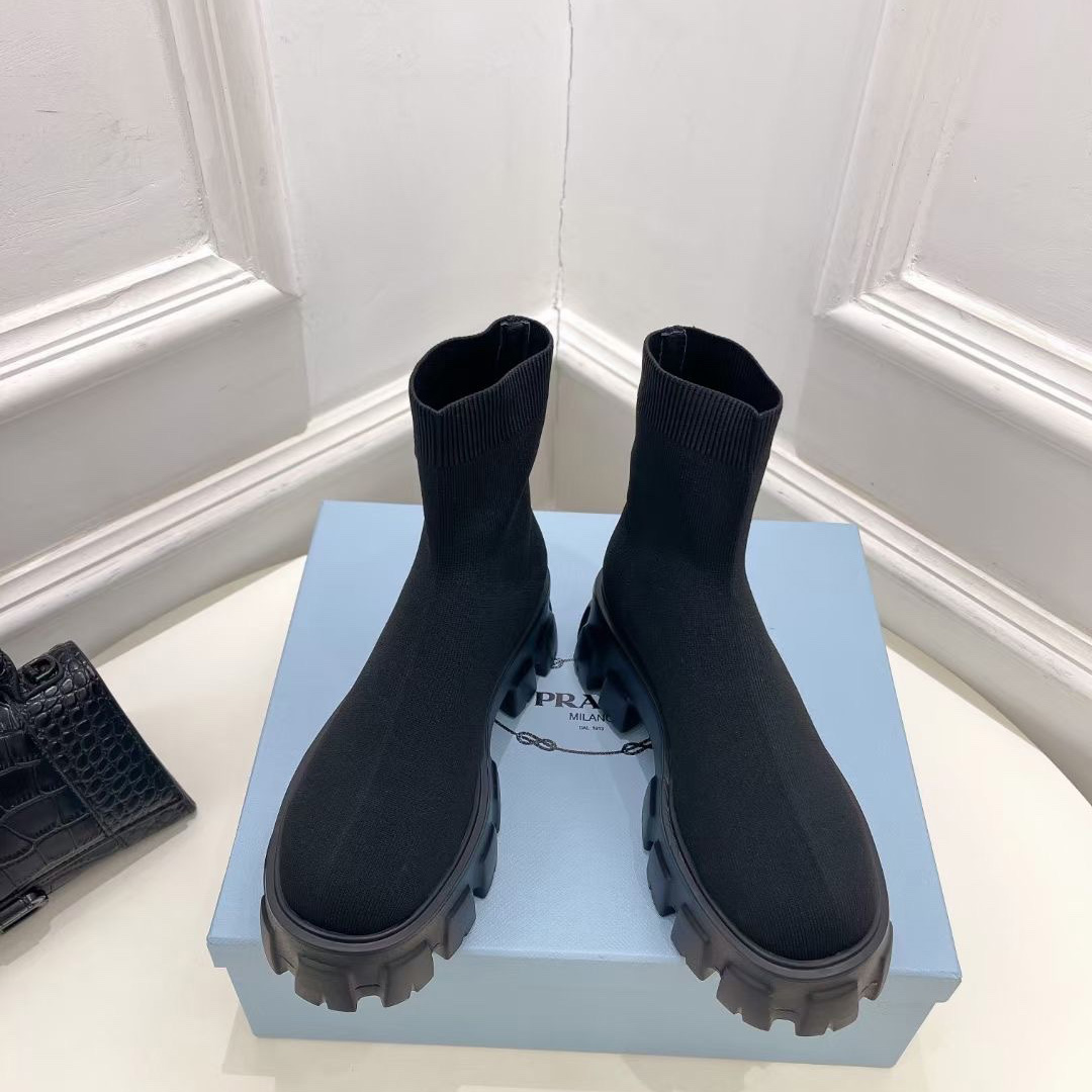 Prada Monolith Knit Booties - DopestKickz