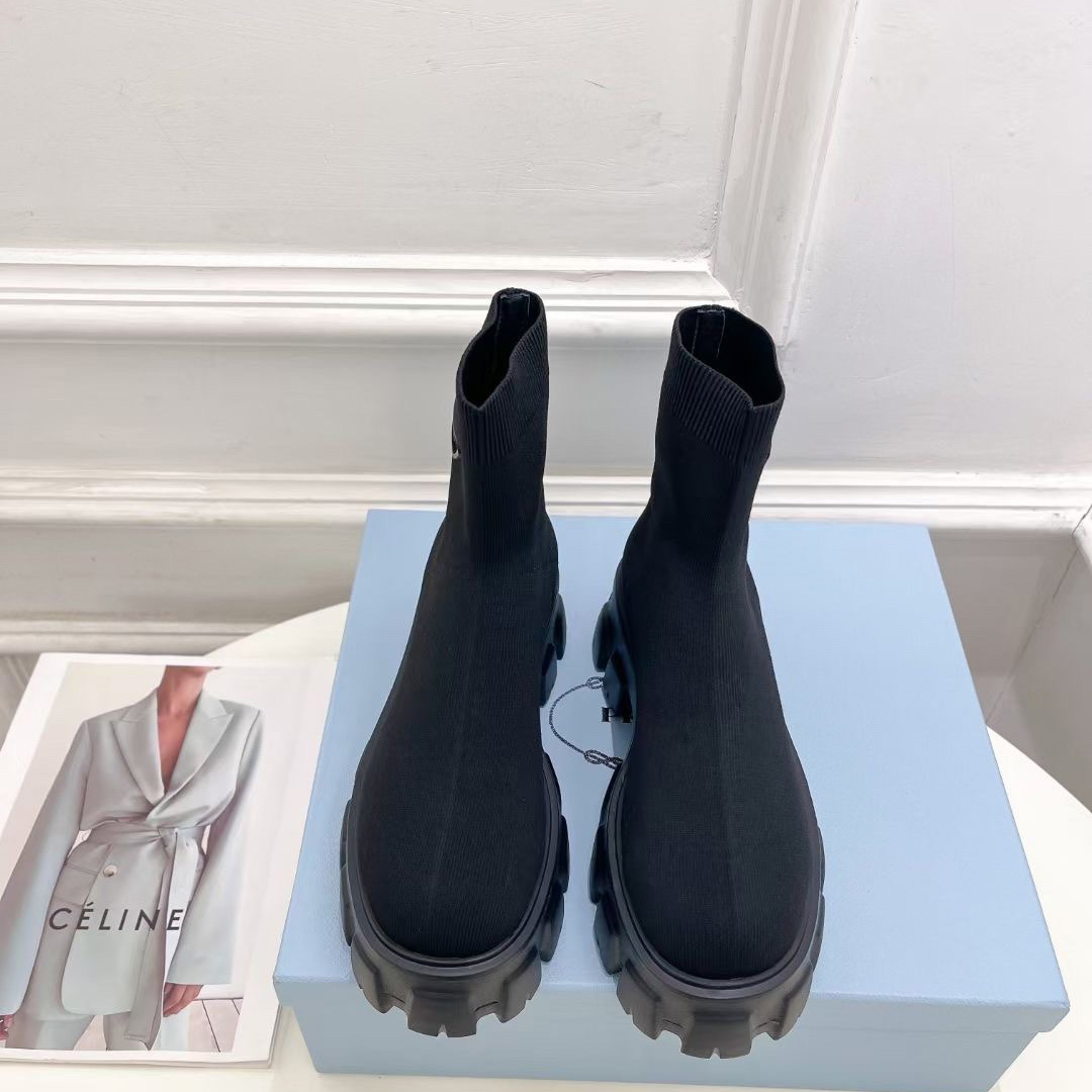 Prada Monolith Knit Booties - DopestKickz