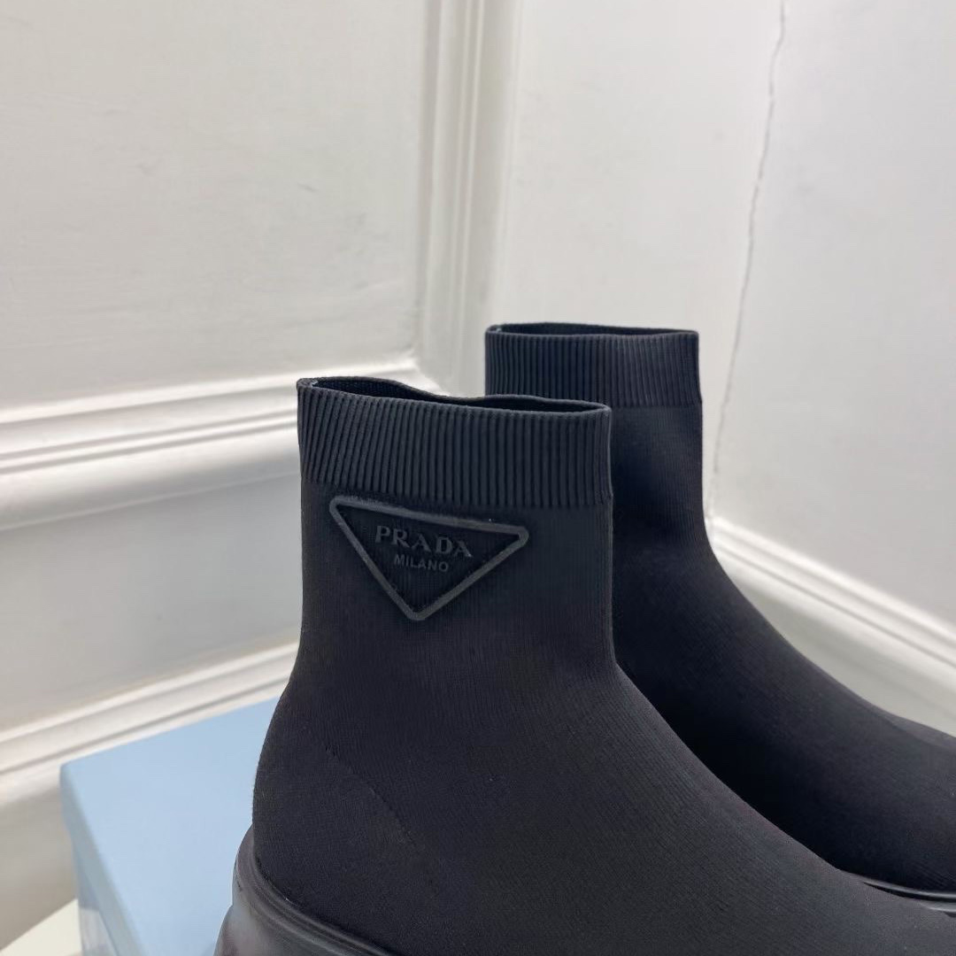 Prada Monolith Knit Booties - DopestKickz