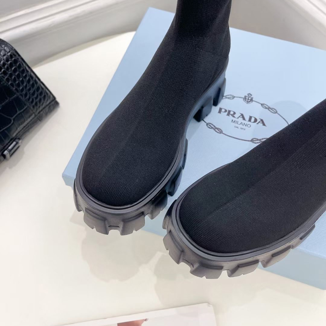 Prada Monolith Knit Booties - DopestKickz