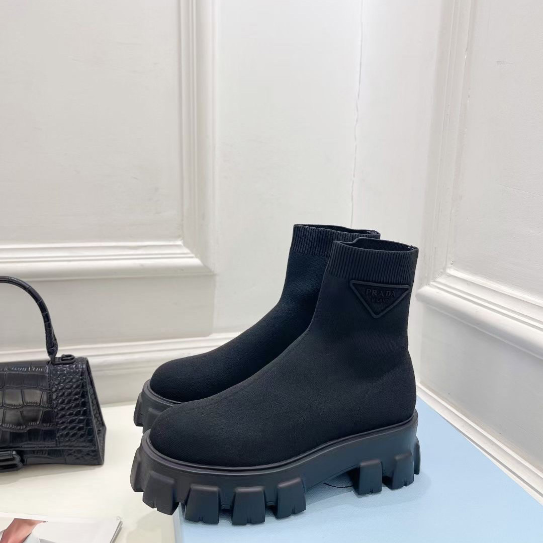 Prada Monolith Knit Booties - DopestKickz