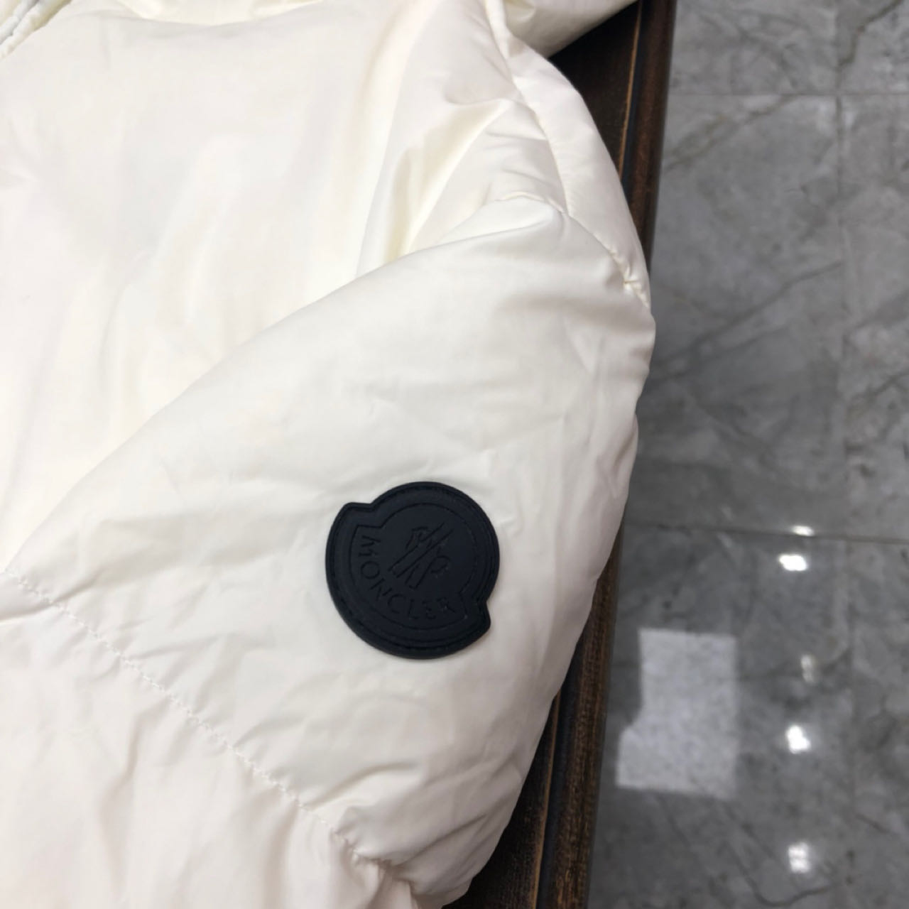 Moncler White Down Montcla Jacket - DopestKickz
