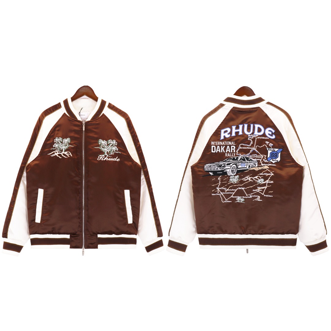 Rhude Souvenier Jacket In Brown - DopestKickz