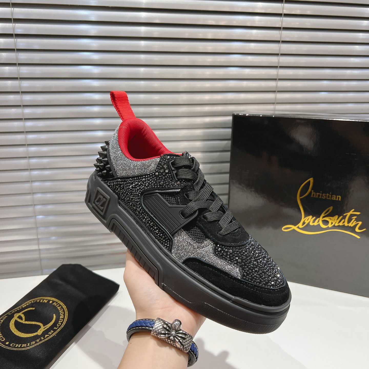 Christian Louboutin Astroloubi Strass Sneakers - DopestKickz