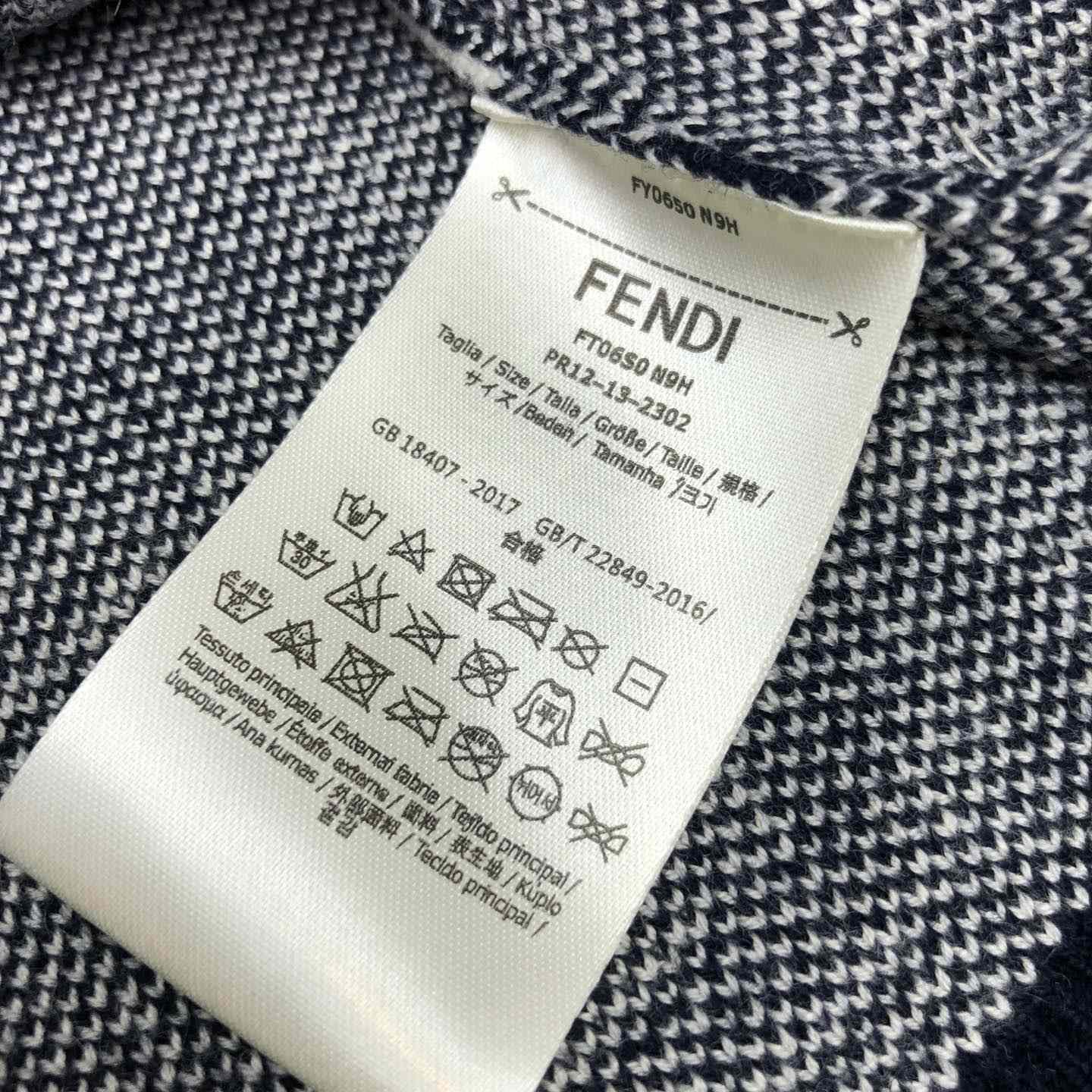 Fendi Blue Wool Cardigan - DopestKickz