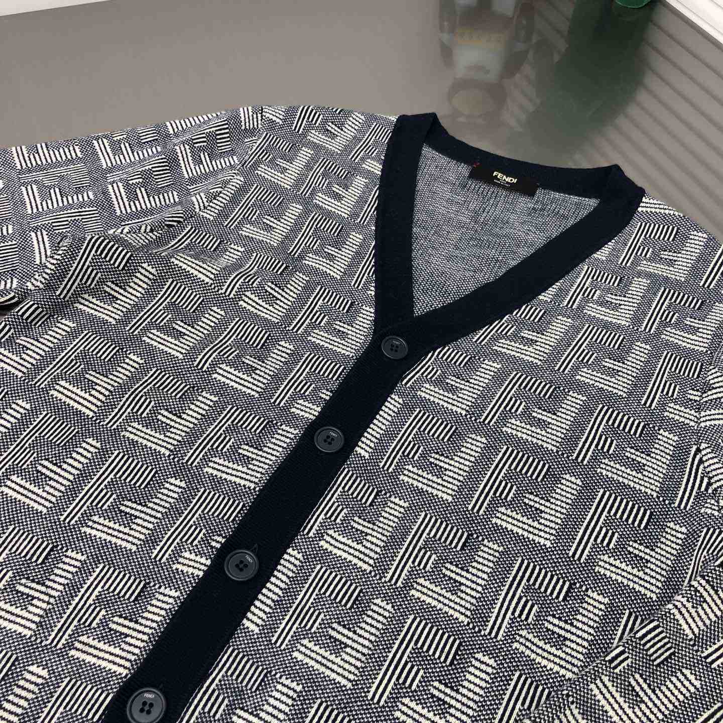 Fendi Blue Wool Cardigan - DopestKickz