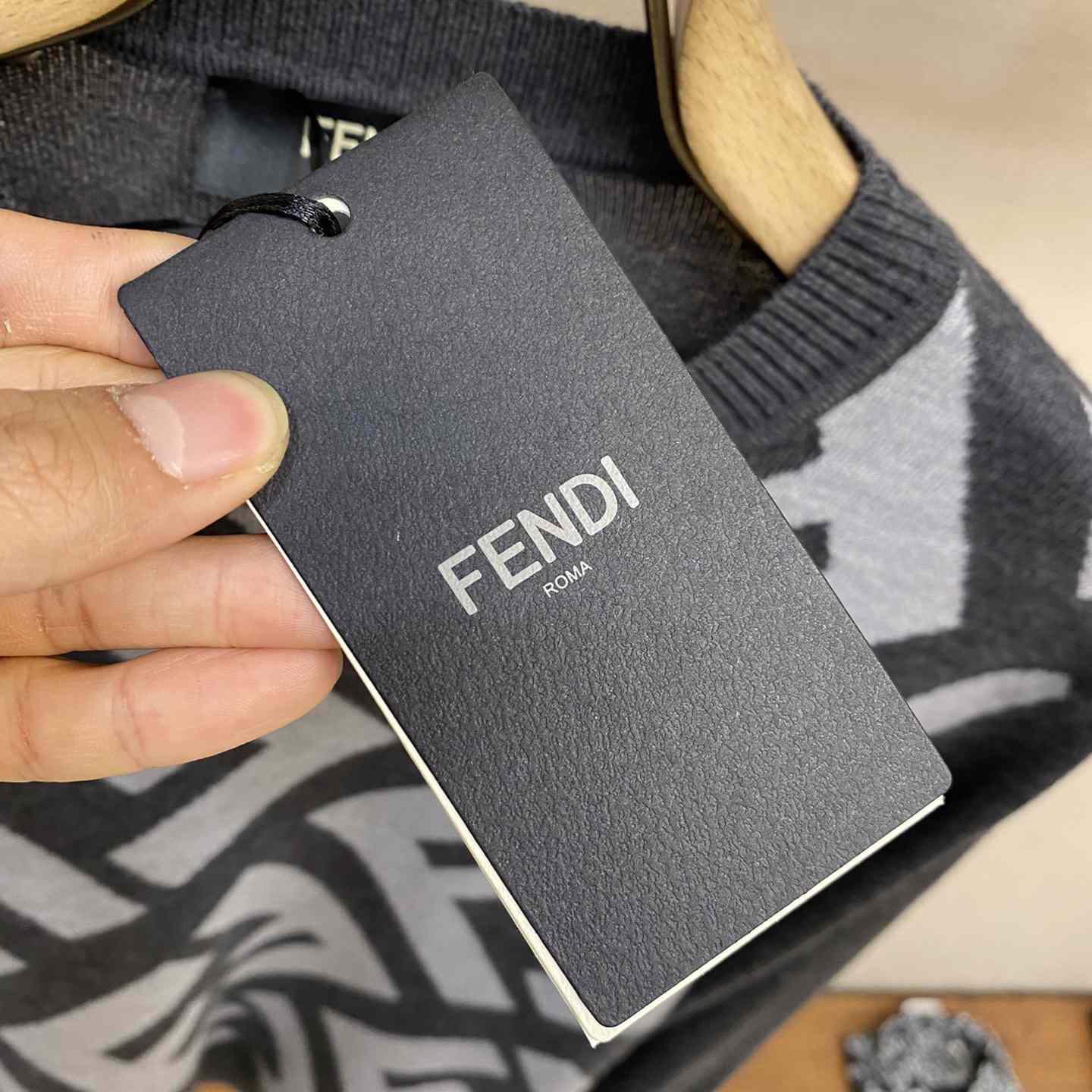 Fendi Gray Wool Sweater - DopestKickz