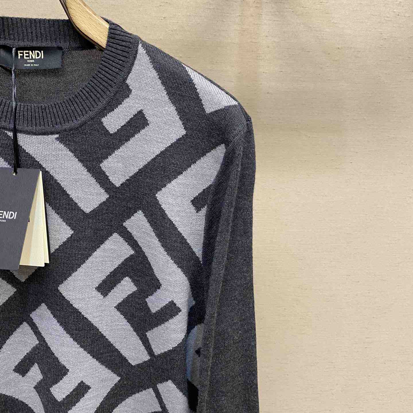 Fendi Gray Wool Sweater - DopestKickz