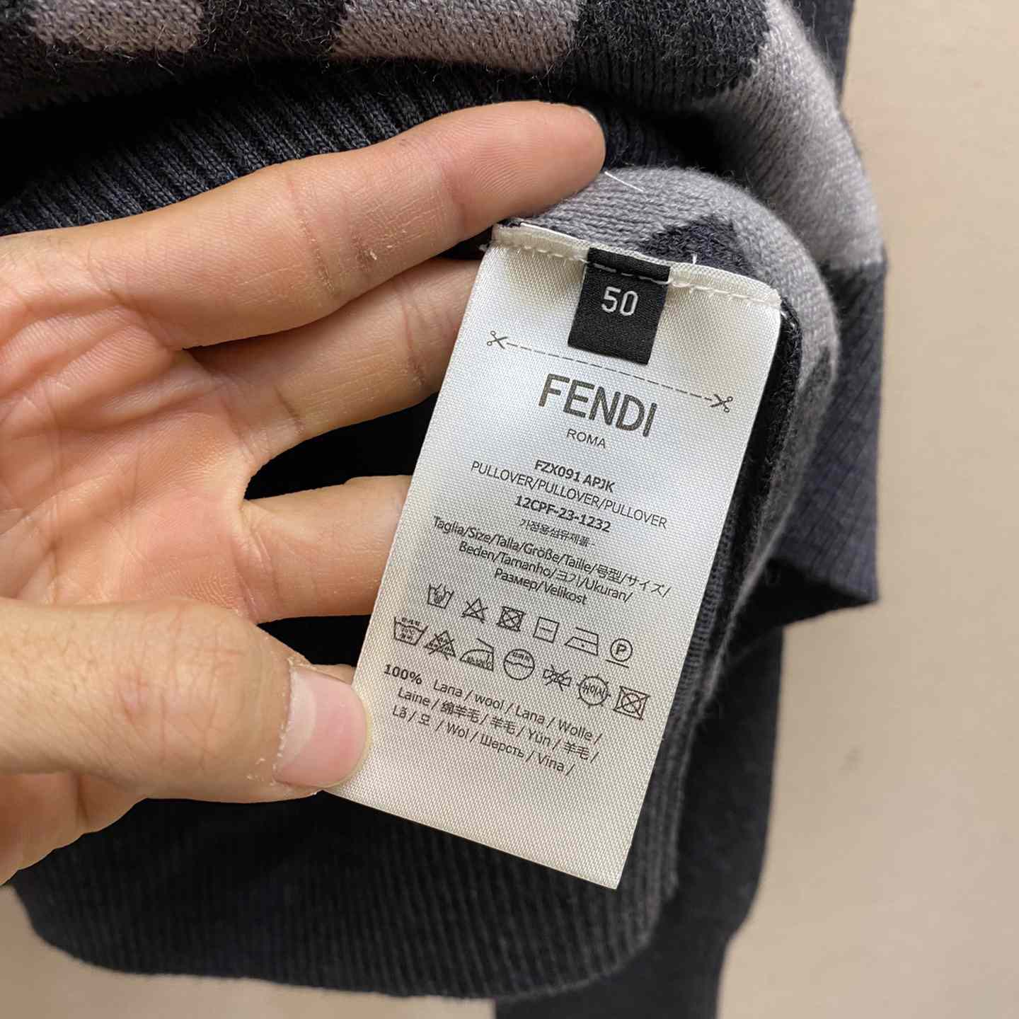 Fendi Gray Wool Sweater - DopestKickz